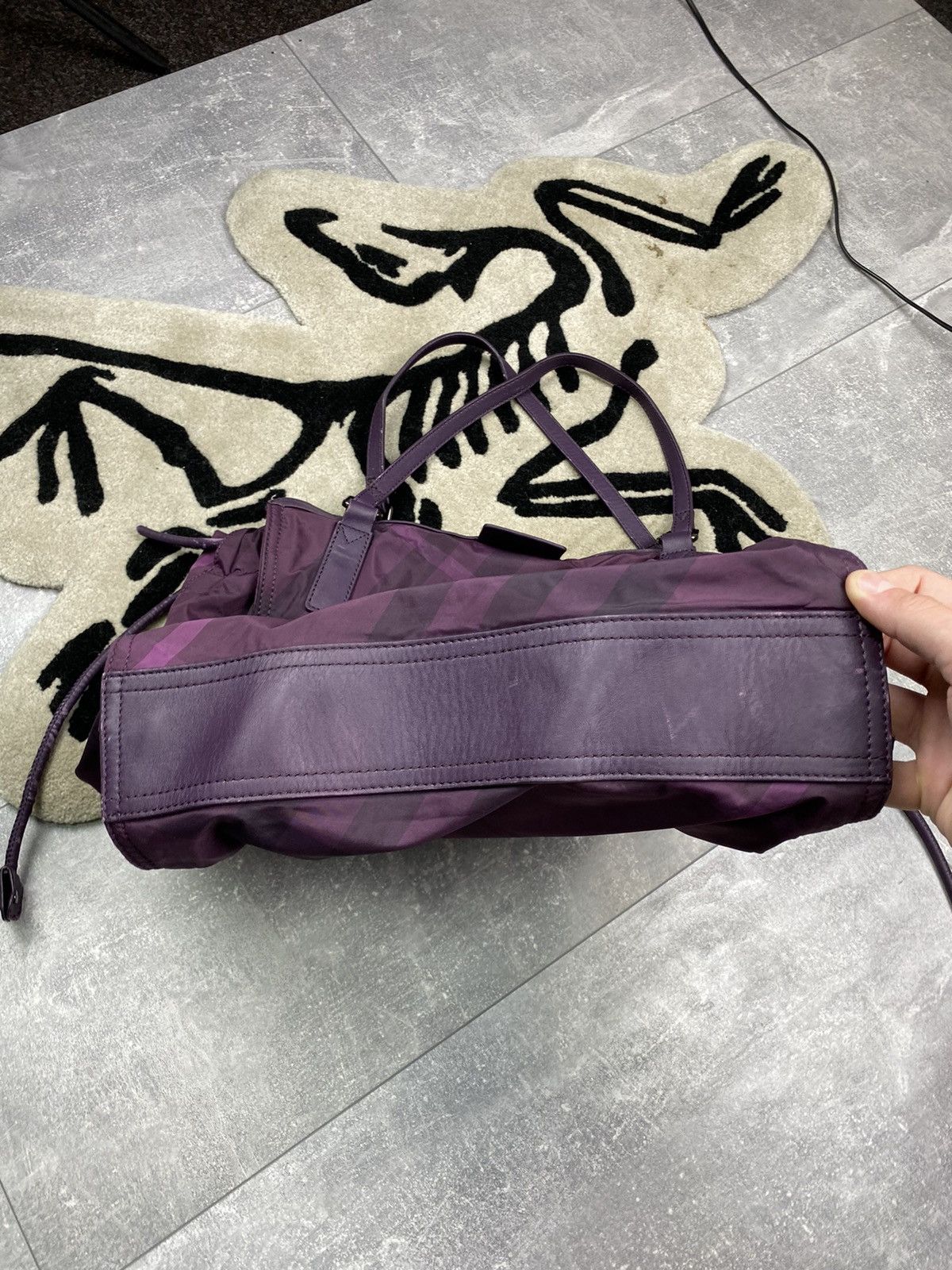 Burberry Burberry Nova Check Purple Nylon Tote Bag Size ONE SIZE - 5 Thumbnail