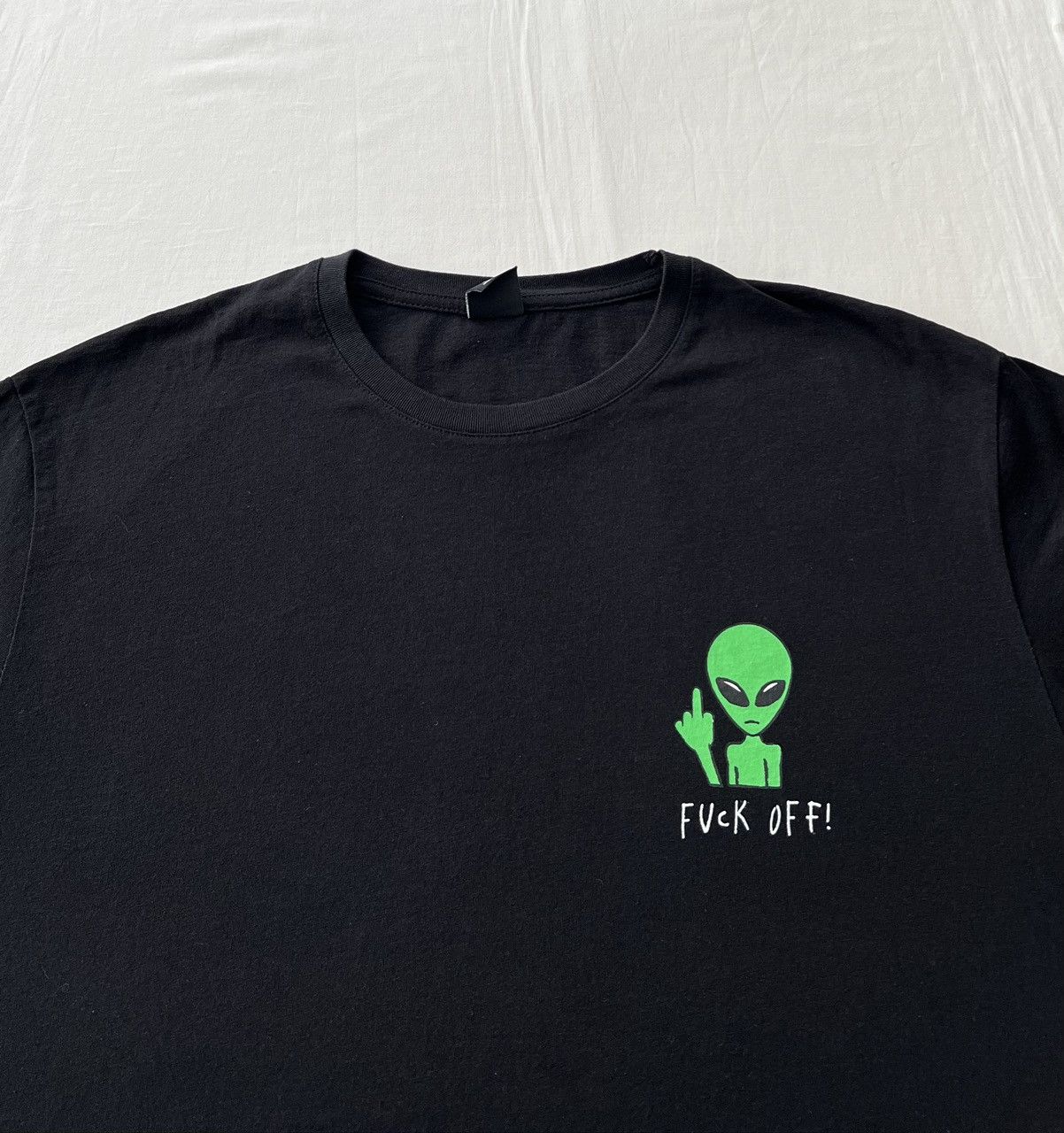 Vintage Fuck Off Alien FSBN Black T-shirt Size US L / EU 52-54 / 3 - 3 Thumbnail