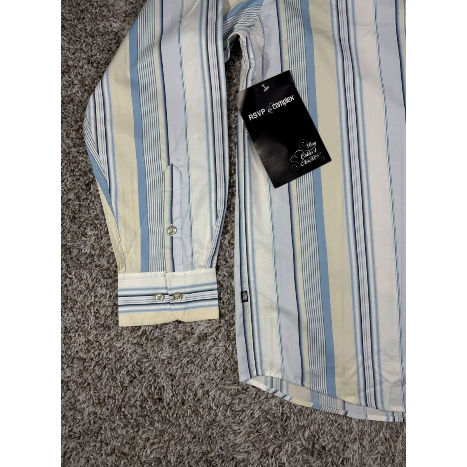Ecko Unltd. VINTAGE Ecko Unltd Striped Button-Up Shirt XXL White Cotton Woven Long Sleeve Hip Hop Skate Men Regular Button-Up Men Size US XXL / EU 58 / 5 - 4 Thumbnail