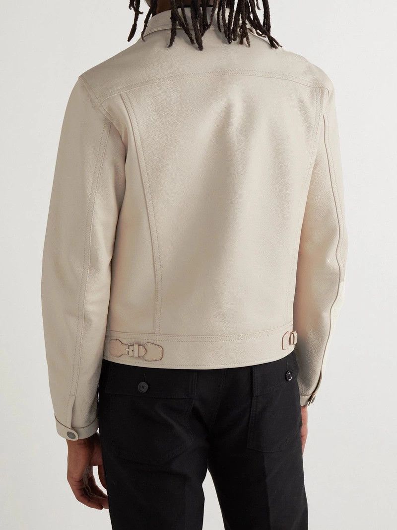 Tom Ford TOM FORD - Full-Grain Leather Blouson Jacket - Neutrals Size US S / EU 44-46 / 1 - 5 Thumbnail