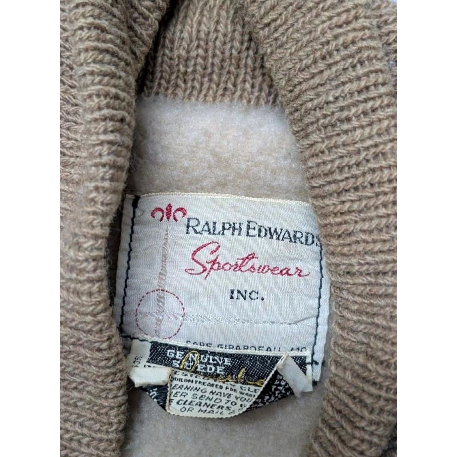 Vintage VINTAGE Ralph Edwards Car Club jacket Wool Suede cardigan Coat Jacket Mens 38 Brown 1950s Size US S / EU 44-46 / 1 - 6 Thumbnail