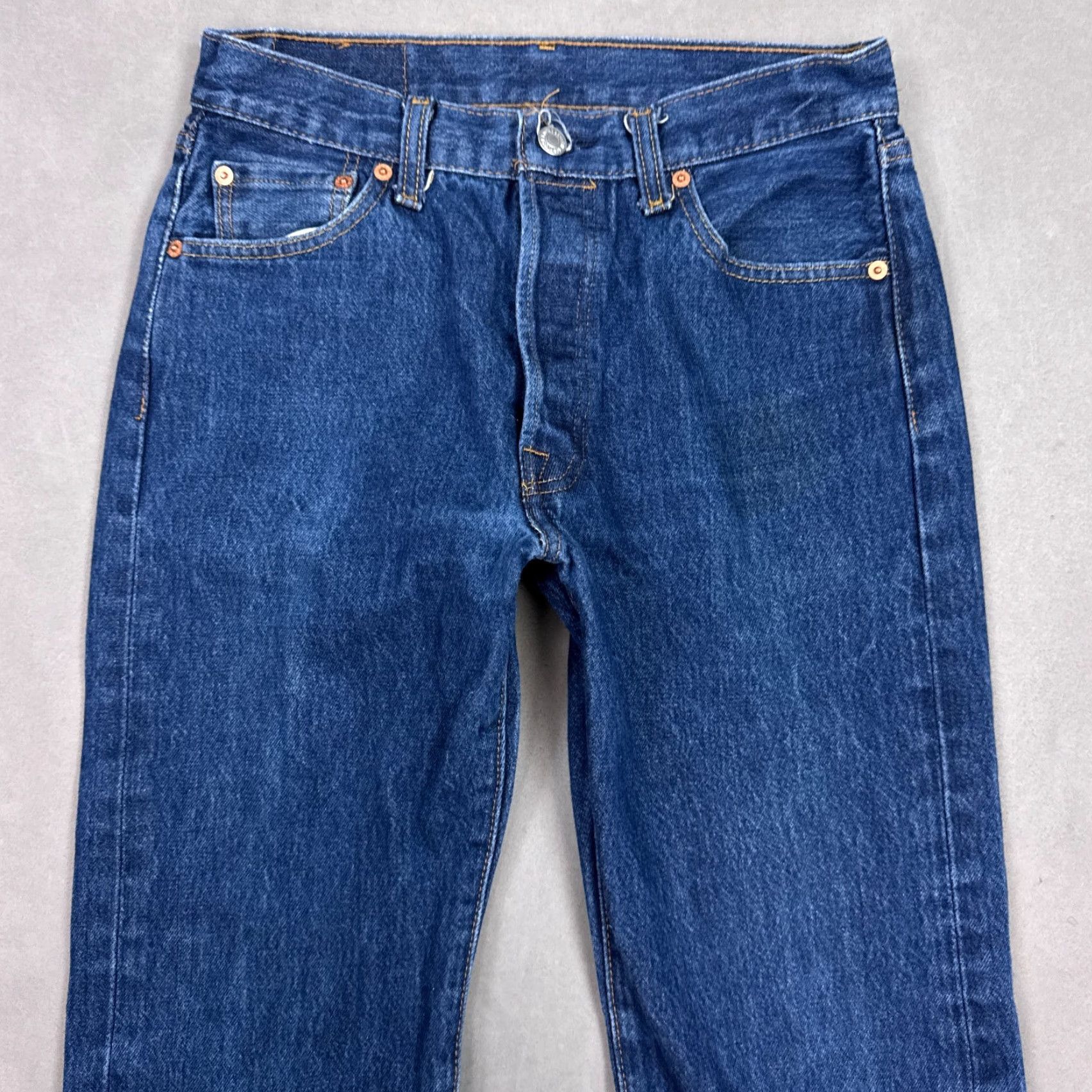 Levi's Levi's 501 Jeans Men Blue Button Fly Denim Pant Straight Classic (Tag31x30) Jeans Mens Blue Denim Straight Classic 501 Series 30x27 Size US 31 - 4 Thumbnail