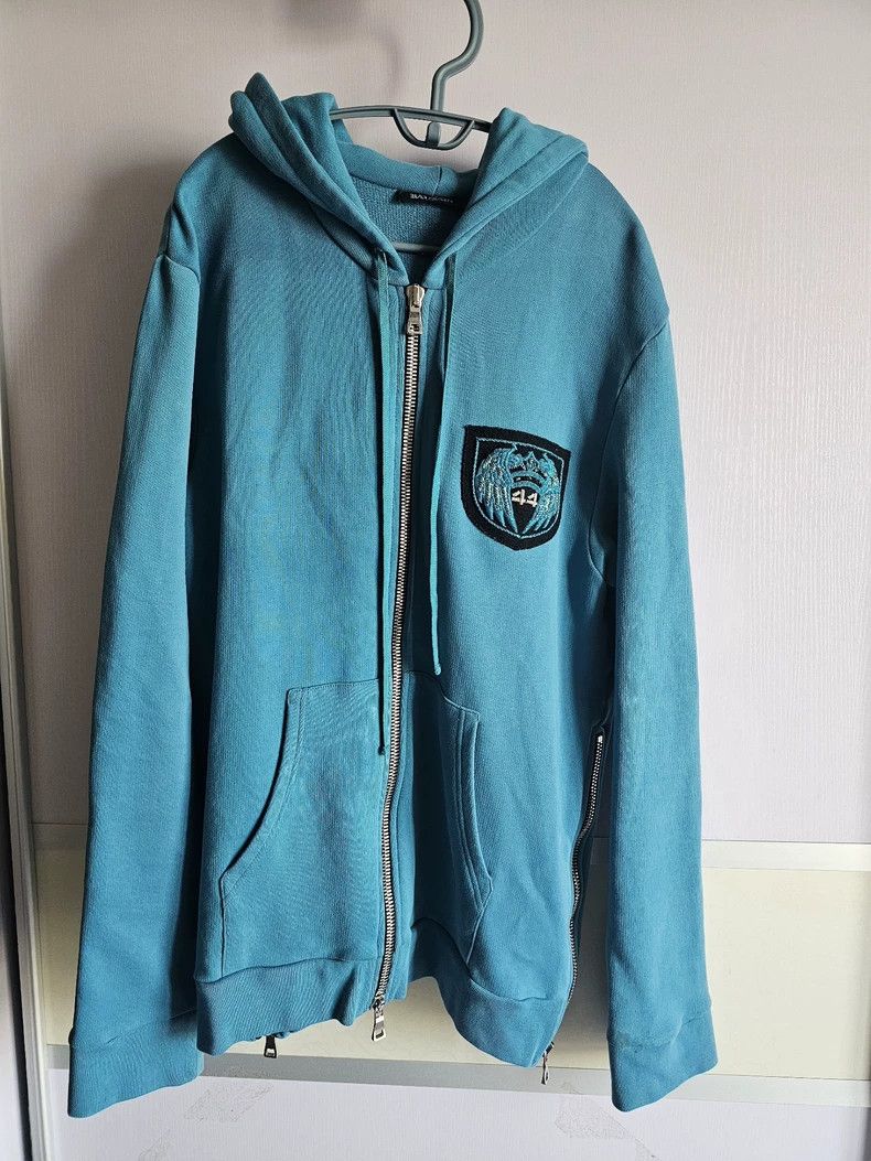 balmain men's hooded zip-up sweatshirt-dmc