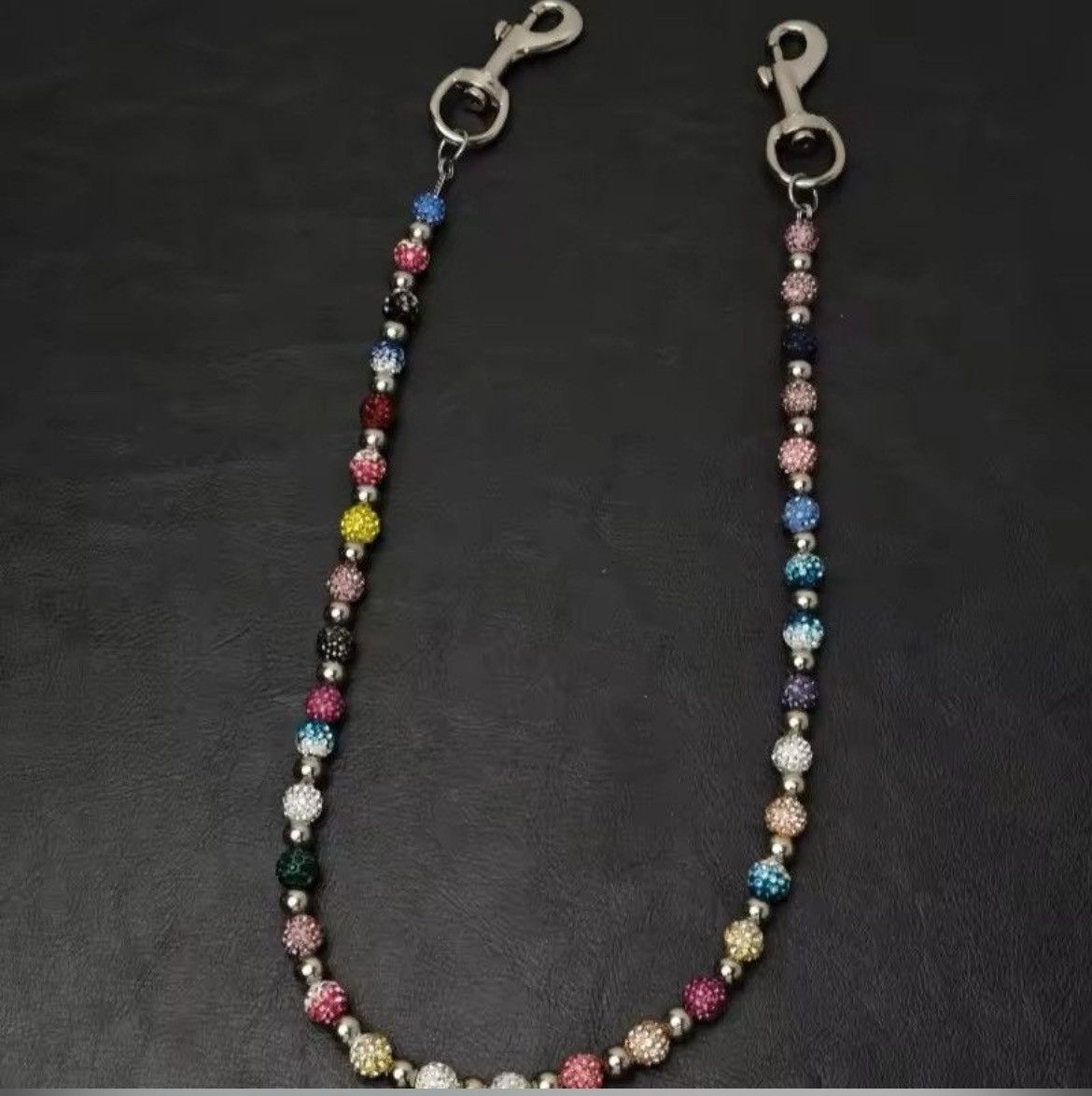 Jewelry Round Bead Rhinestone Multicolor Punk Pants Chain Size ONE SIZE - 1 Thumbnail