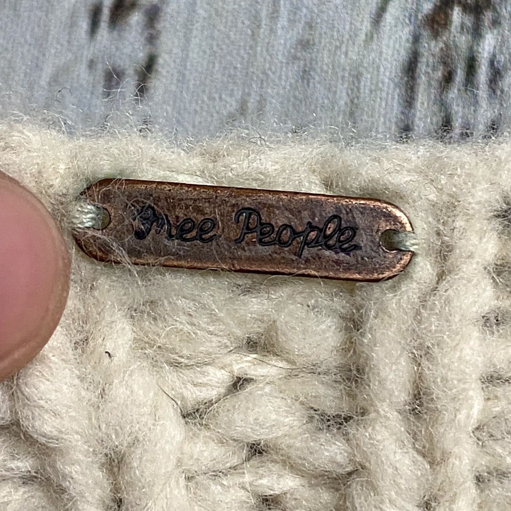 Free People FREE PEOPLE Cardigan Sweater Womens Oversized Chunky-Knit Colorblock Beige Fair/Medium? No N/A Size L / US 10 / IT 46 - 3 Thumbnail