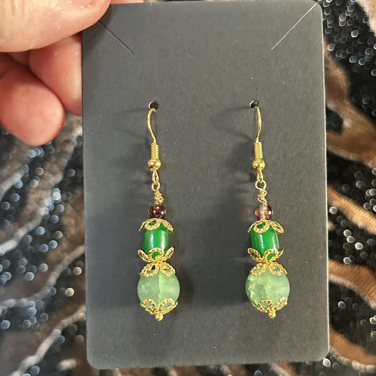 Handmade Handcrafted crackle glass cat eye barrel earrings Size ONE SIZE - 2 Thumbnail