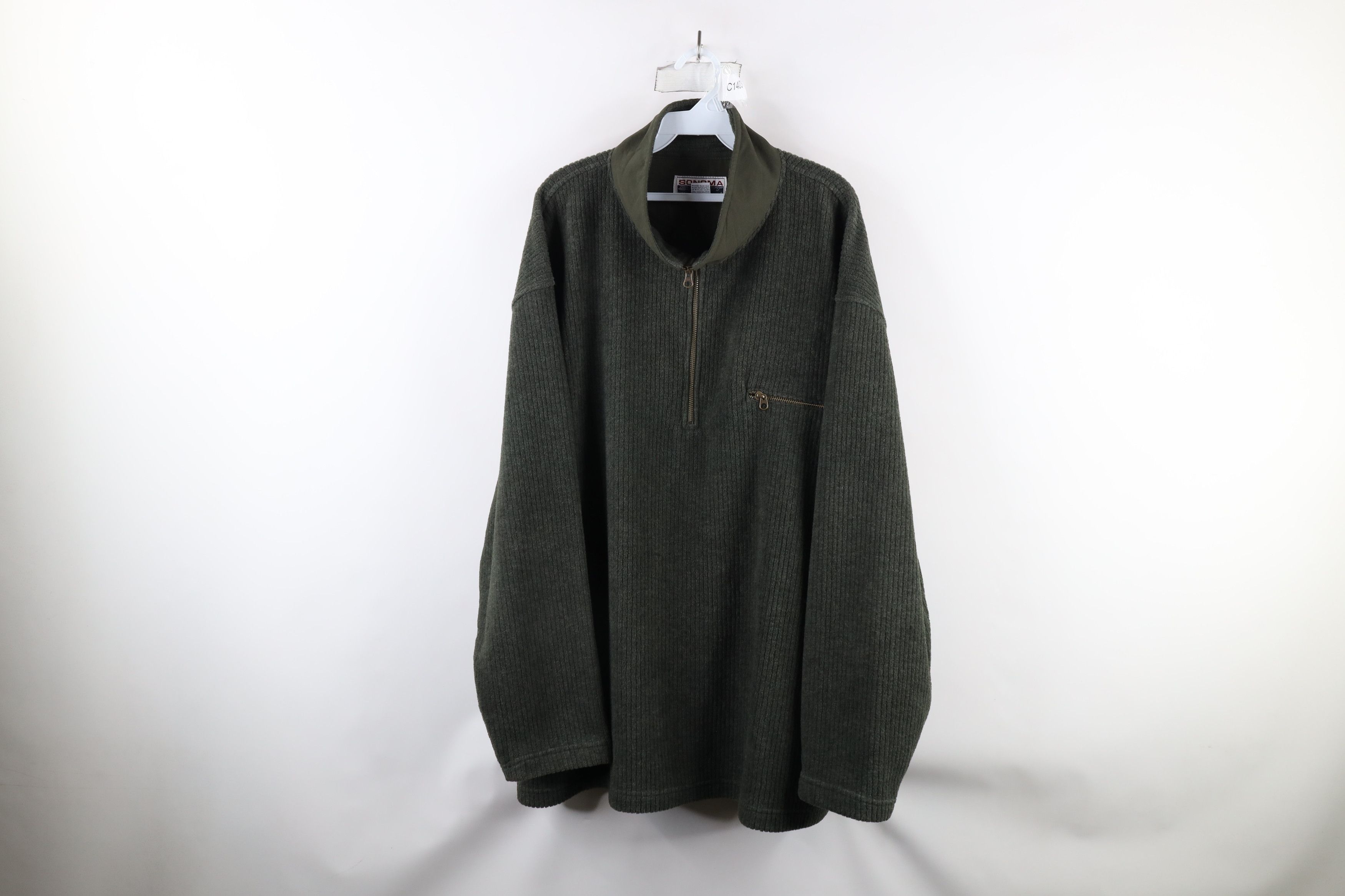 Vintage Vintage 90s Streetwear Half Zip Pullover Sweater Green Size US XXL / EU 58 / 5 - 1 Thumbnail