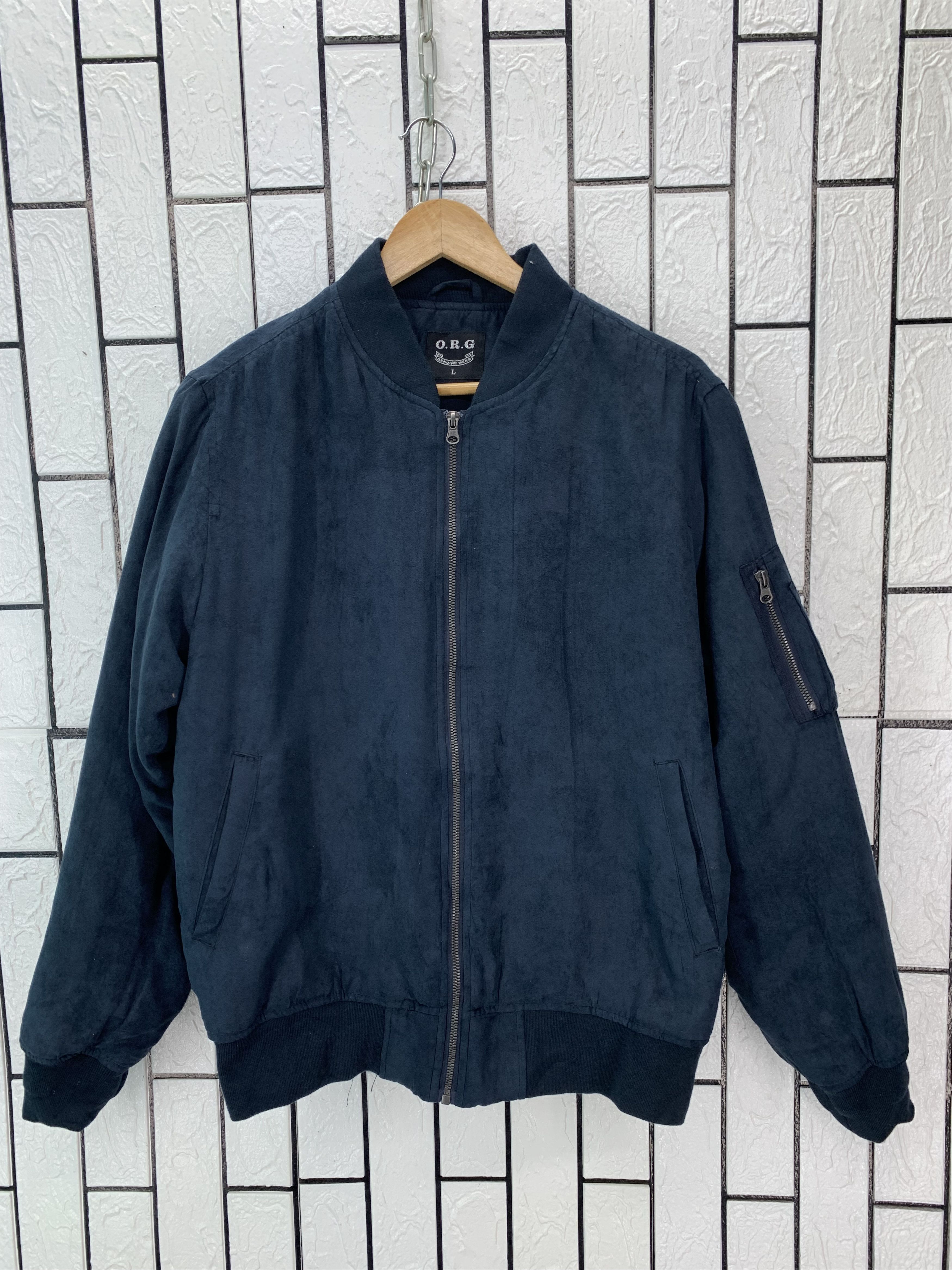 Japanese Brand Vintage O.R.G Genuine Wear Bomber Jacket Size US M / EU 48-50 / 2 - 1 Thumbnail