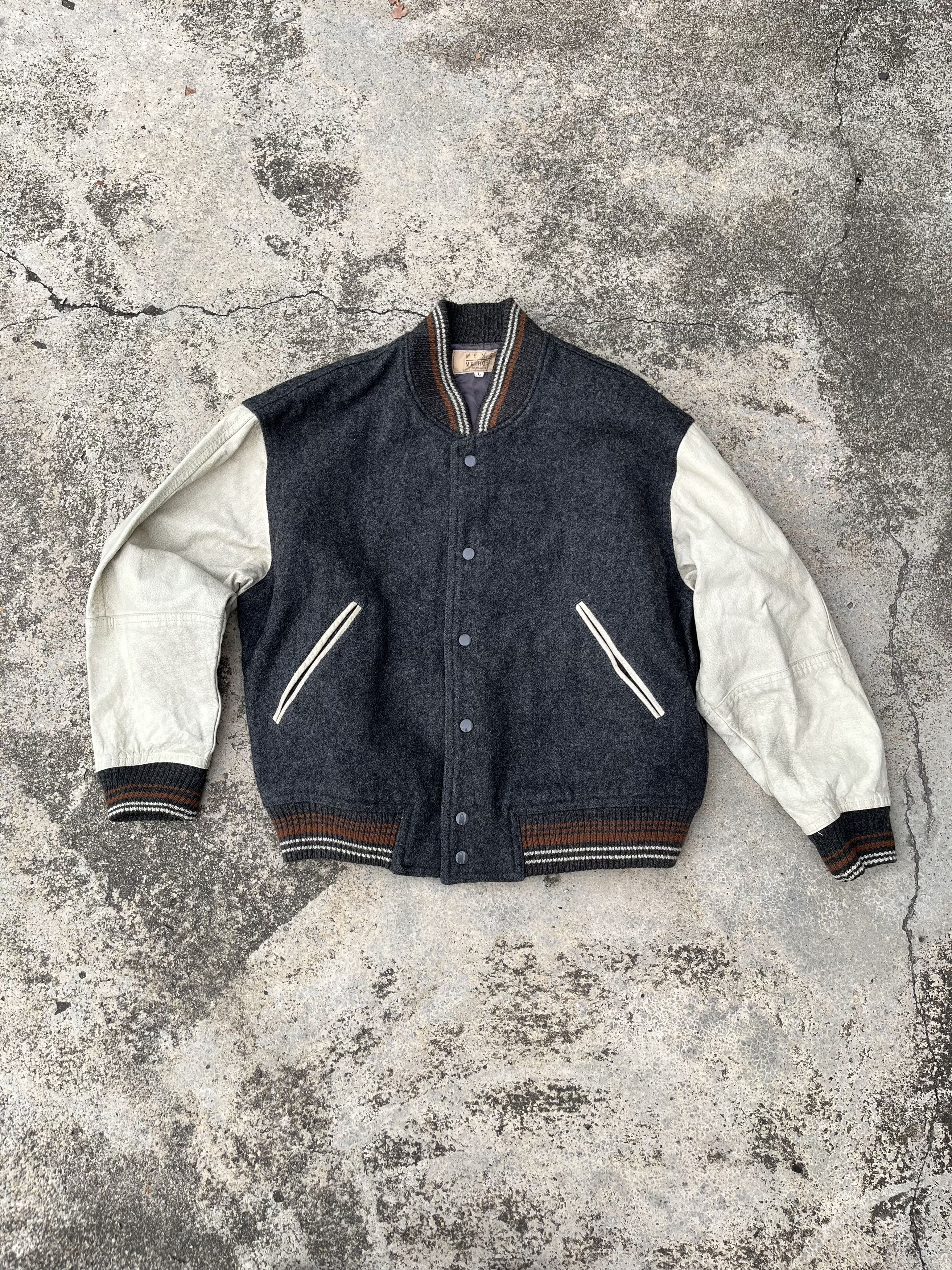 Vintage Men Melrose Leather Sleeve Varsity Jacket Size US L / EU 52-54 / 3 - 4 Thumbnail