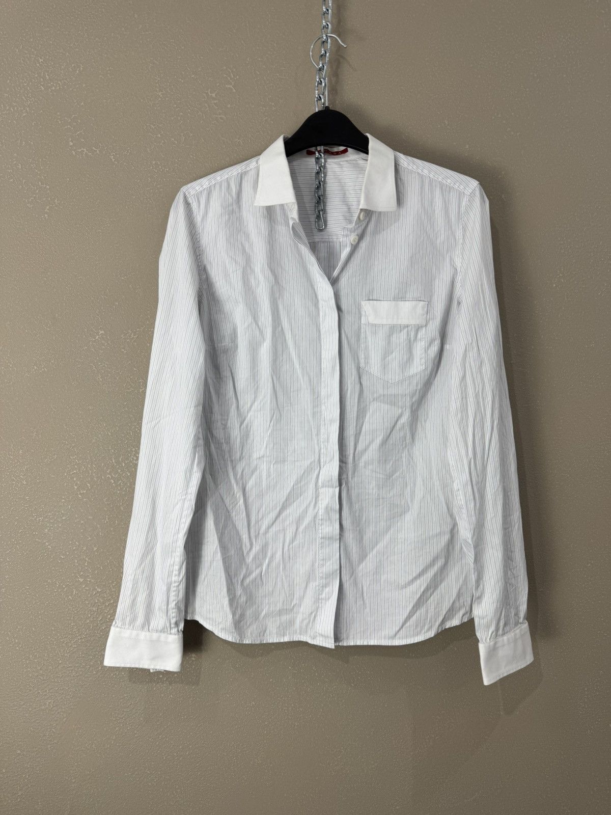 Prada Prada striped button up shirt Size M / US 6-8 / IT 42-44 - 1 Thumbnail