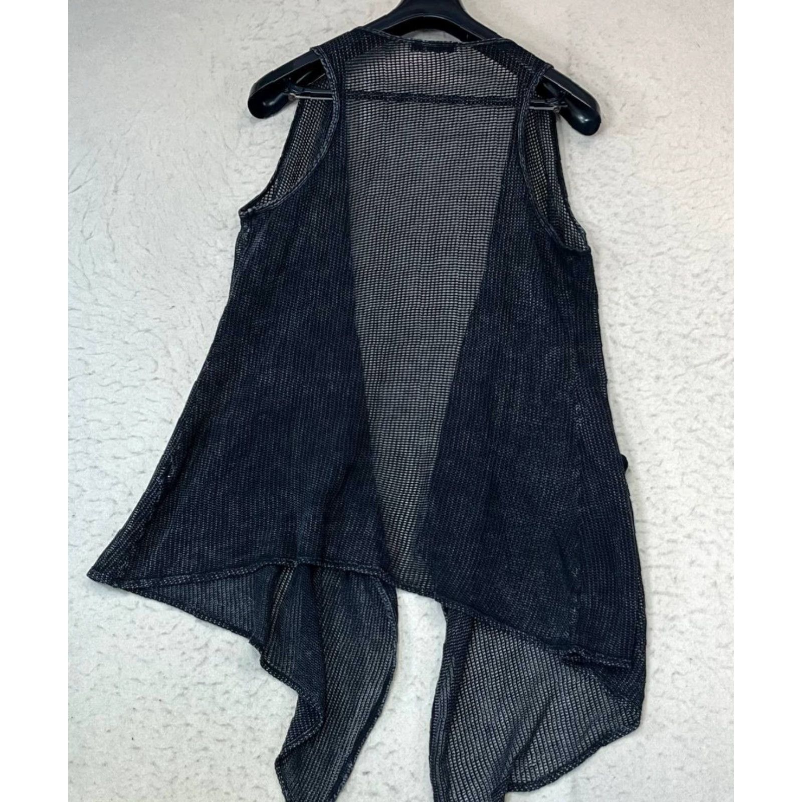 Vintage T Party Cardigan Wrap Beach Pareo Asimetric Open Front Boho Women Small Black Shirt? Size S / US 4 / IT 40 - 2 Thumbnail