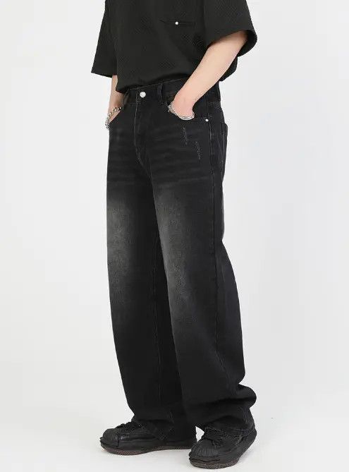 Japanese Brand × Jean Japanese retro washed distressed wide-leg straight jeans Size US 32 / EU 48 - 2 Thumbnail