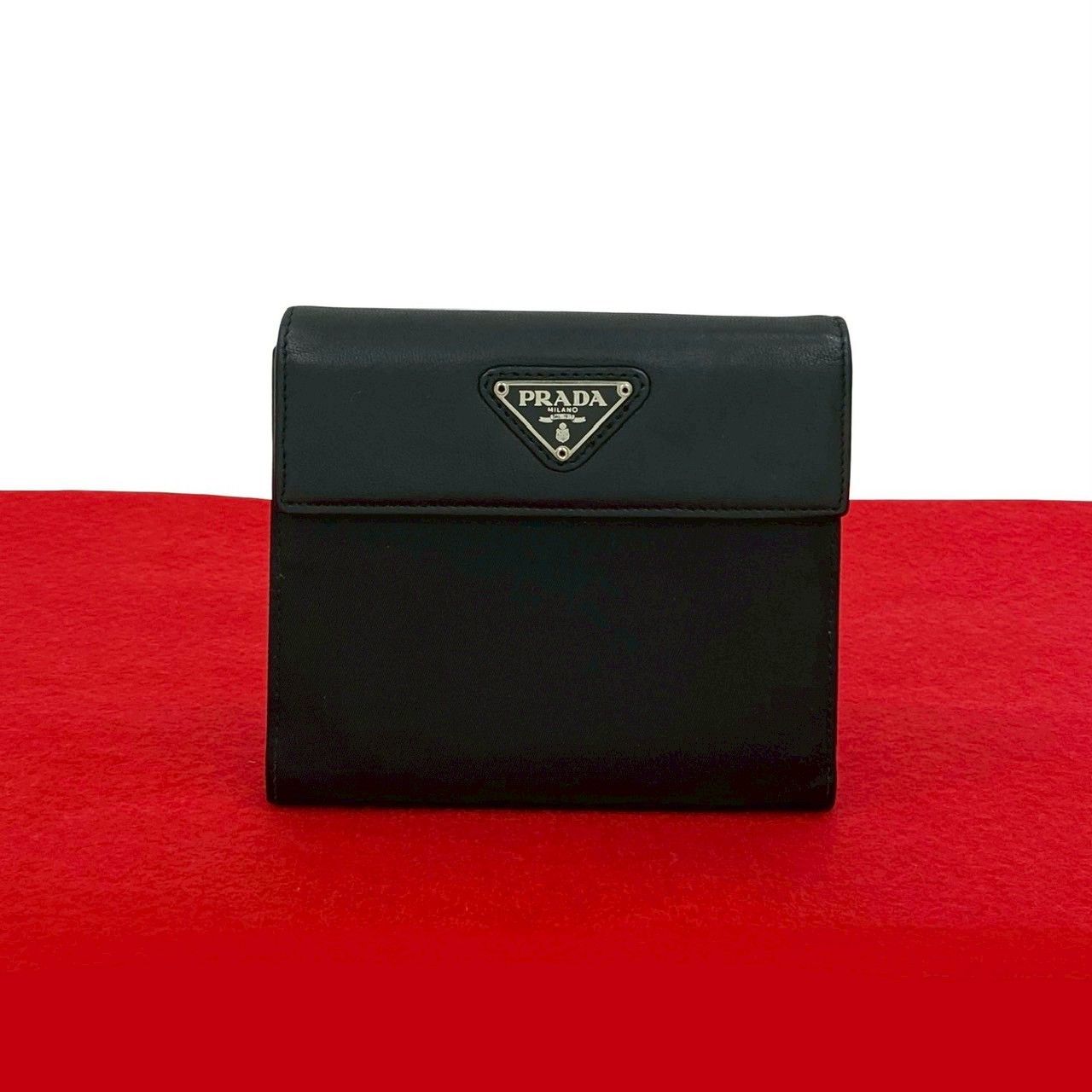 Prada Prada Prada Tessuto Leather Bifold Wallet Leather Short Wallet Size ONE SIZE - 1 Thumbnail
