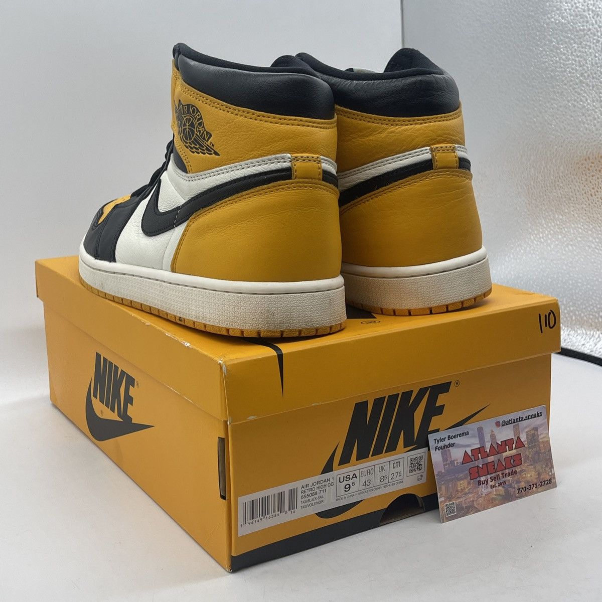 Jordan Brand Air Jordan 1 high yellow toe Size US 9.5 / EU 42-43 - 4 Thumbnail