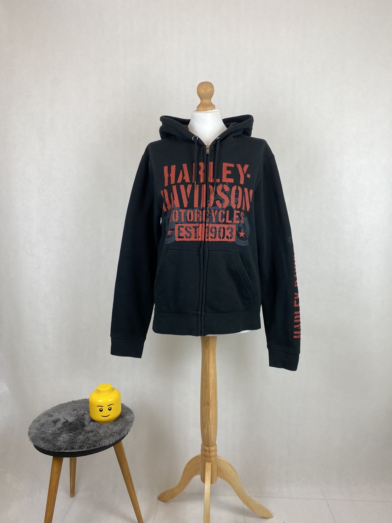 Harley Davidson × Vintage harley davidson hoodie zip up big logo full print Size US S / EU 44-46 / 1 - 1 Thumbnail