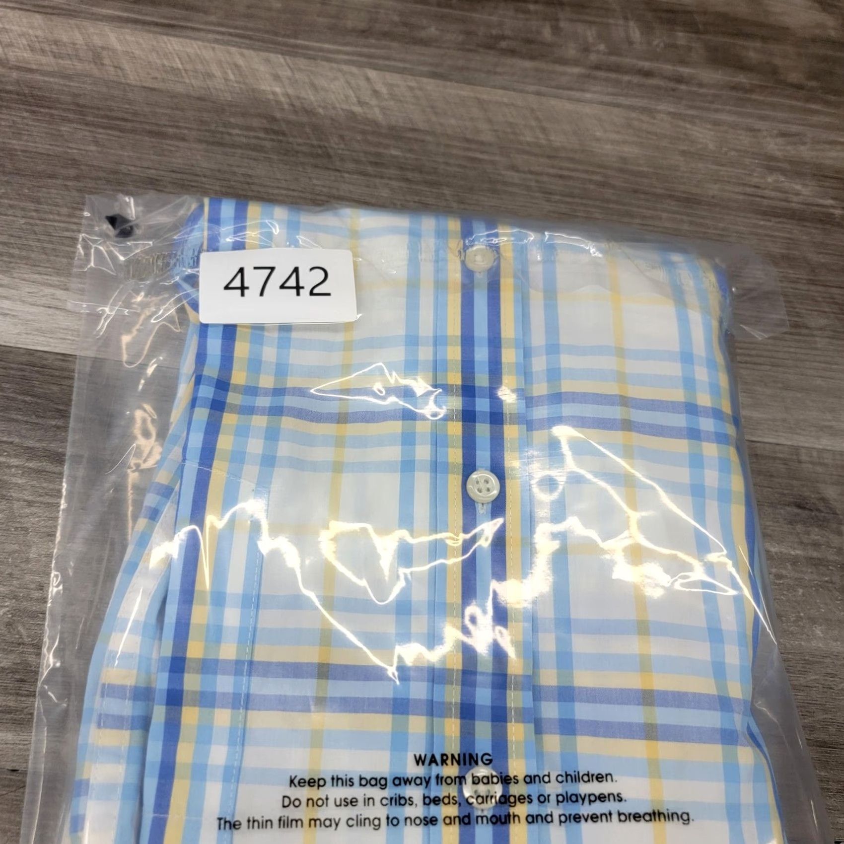 Izod IZOD Shirt Mens XL Blue Yellow Plaid Long Sleeve Button-Down Pocket Size US XL / EU 56 / 4 - 8 Thumbnail