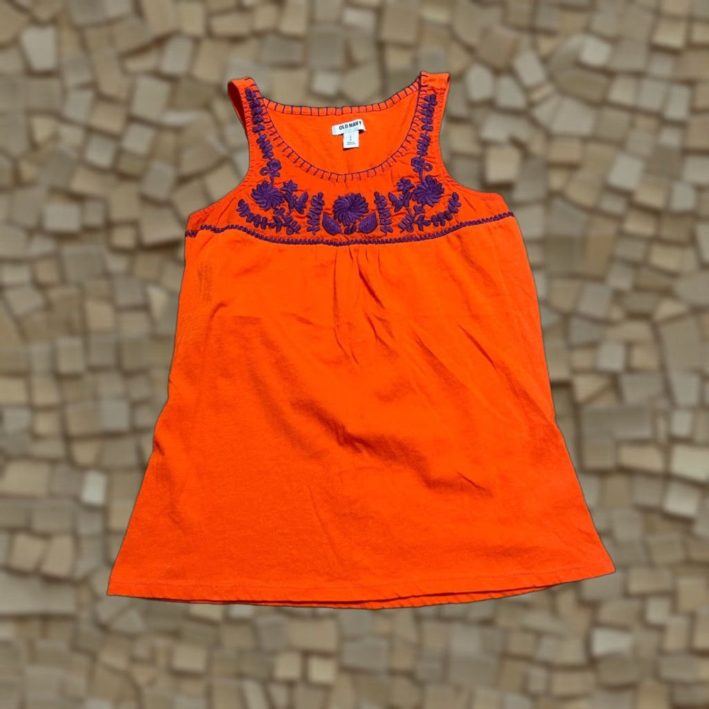 Old Navy Old Navy Tank Top Women S Sleeveless Purple Orange Tank Shirt Casual Summer Size S / US 4 / IT 40 - 1 Thumbnail