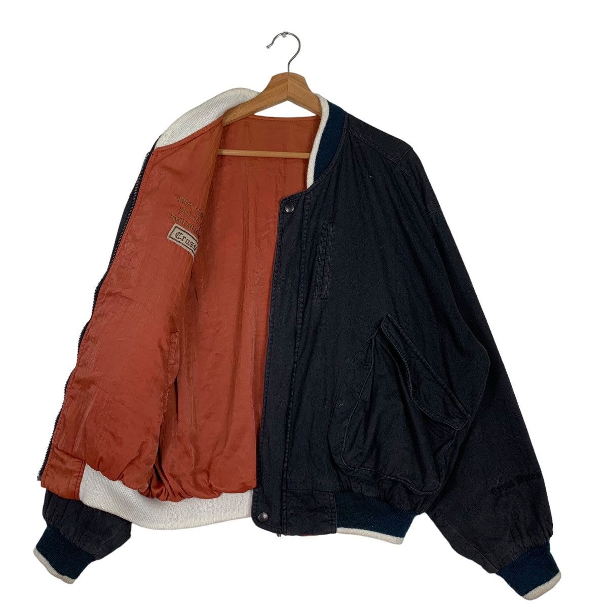 Japanese Brand CROSS BREED Big Logo Reversible Bomber Jacket #0118-C7 Size US L / EU 52-54 / 3 - 12 Thumbnail
