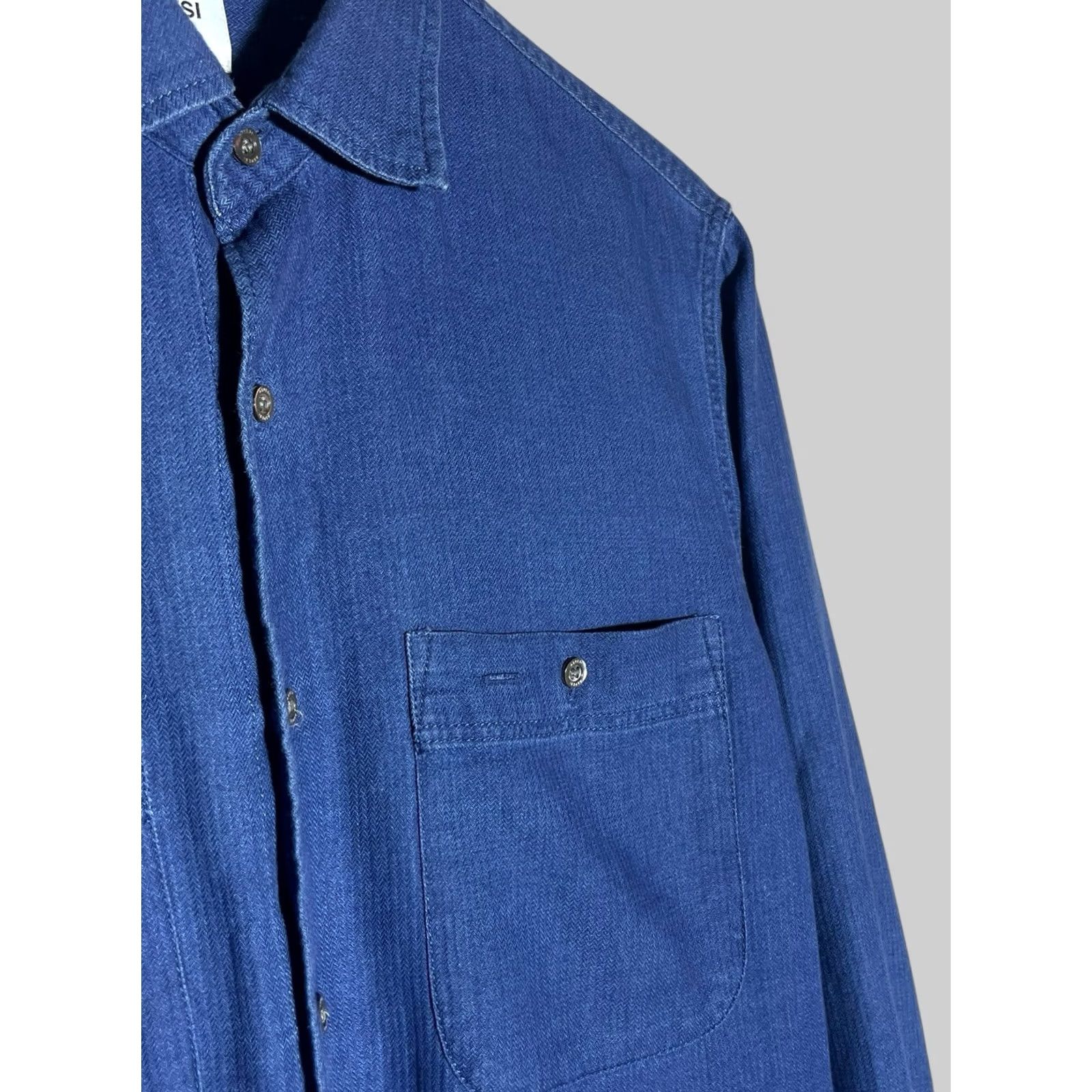 Aspesi Aspesi Shirt Men Long Sleeve Size Small Blue Cotton Button-Up Size US S / EU 44-46 / 1 - 5 Thumbnail