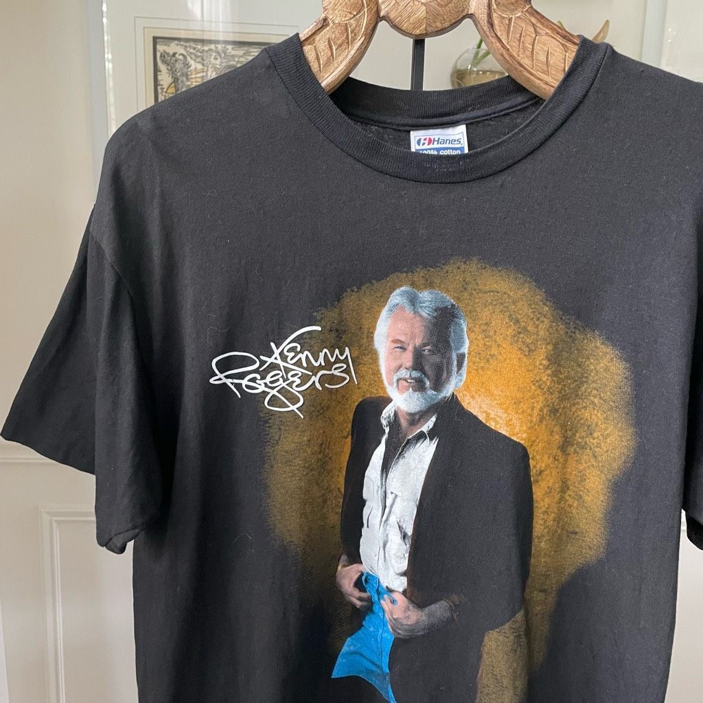 Vintage Vintage 80s 1989 Kenny Rogers Tshirt Hanes Single Stitch XL Size US XL / EU 56 / 4 - 1 Thumbnail