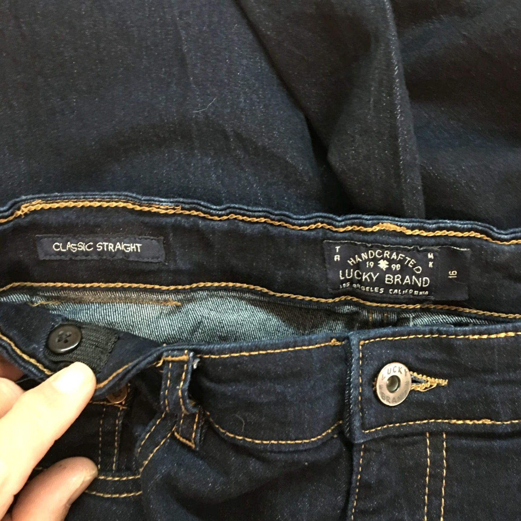 Lucky Brand Lucky Brand Straight Denim Jeans 16 Girls Classic Fit 32X29 Blue Dark Denim Jeans Women Sized 16 Size 38" / US 16 / IT 52 - 5 Thumbnail