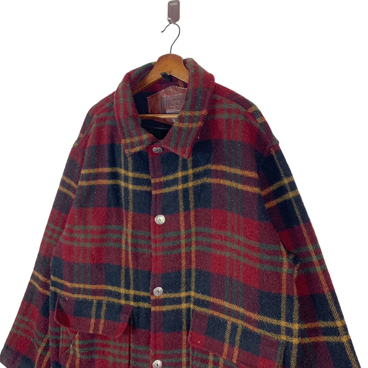 Vintage × Woolrich Woolen Mills Vintage 80s Woolrich Woolen Mills Tartan Wool Button Jacket Size US XL / EU 56 / 4 - 3 Thumbnail