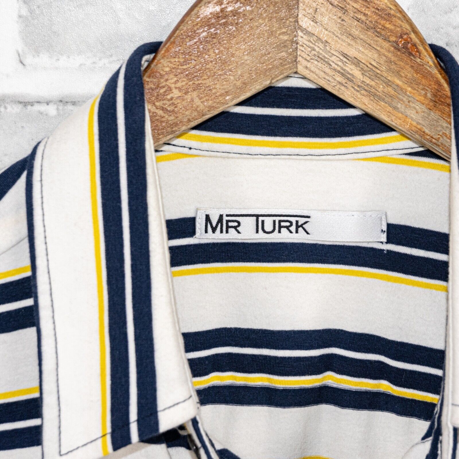 Mr Turk MR TURK Men's Short Sleeve Button up shirt Jersey Striped Size US M / EU 48-50 / 2 - 5 Thumbnail