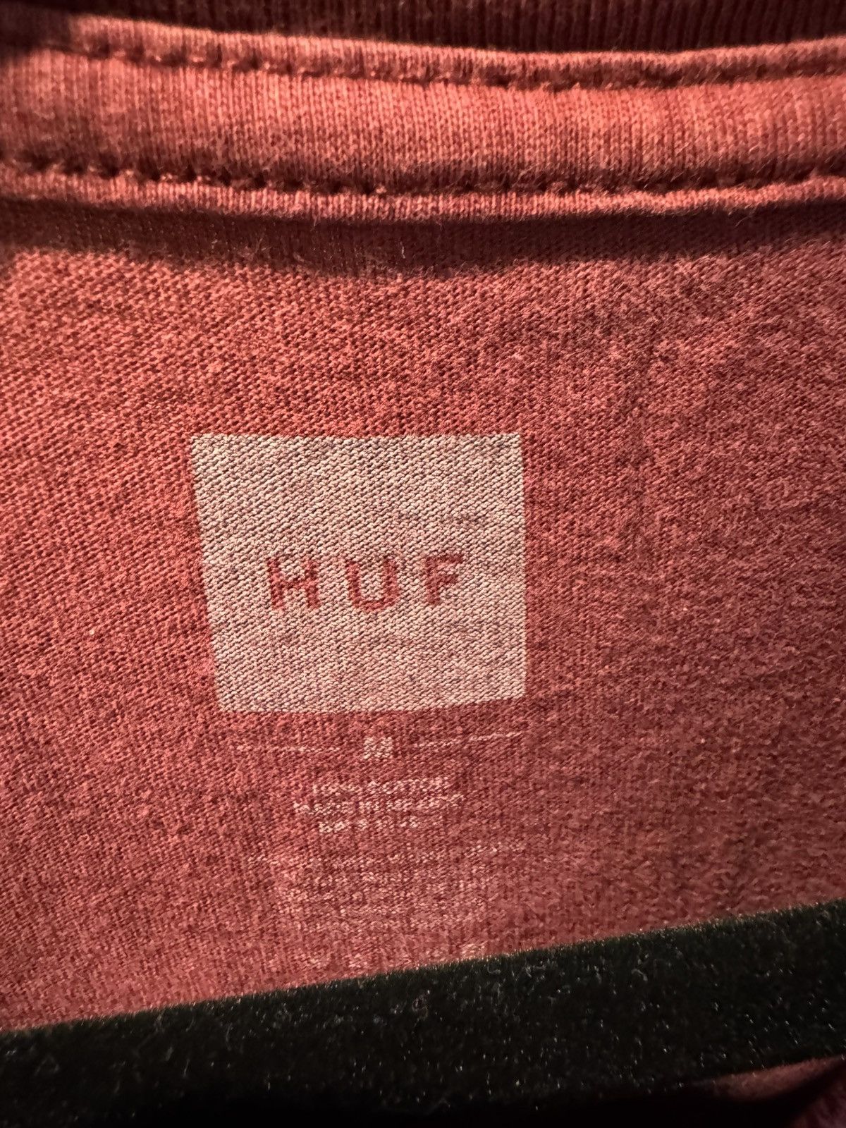Huf Huf Script Logo Burgundy Short Sleeve Shirt Maroon Soft Size US M / EU 48-50 / 2 - 3 Thumbnail