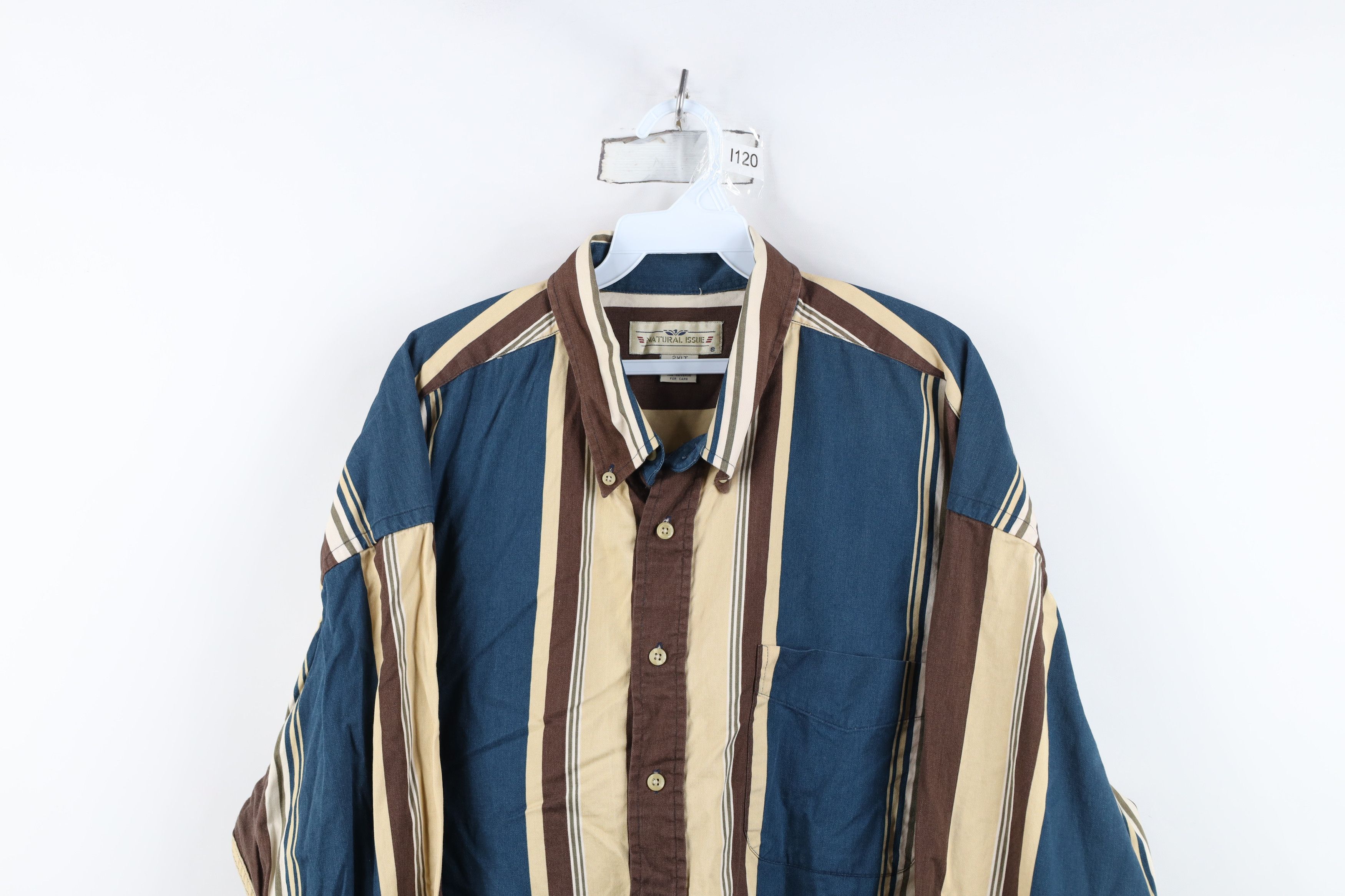 Vintage Vintage 90s Streetwear Striped Collared Button Down Shirt Size US XXL / EU 58 / 5 - 2 Thumbnail