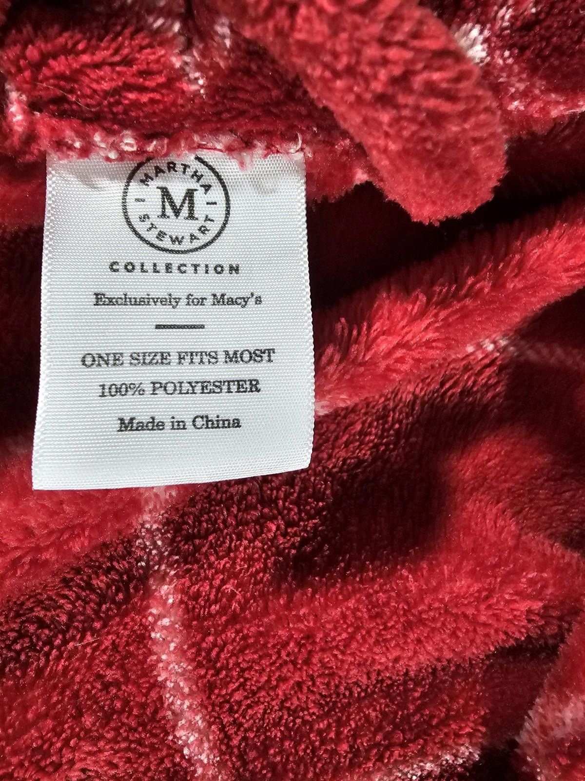 Beams Plus MARTHA STEWART PLUSH COMFORT ROBE M RED PLAID For Macy's Size ONE SIZE - 2 Thumbnail