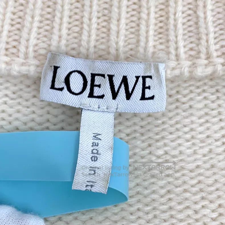Loewe Loewe Beige Logo Letter Embroidered Diamond-studded Wool C Size L / US 10 / IT 46 - 5 Thumbnail