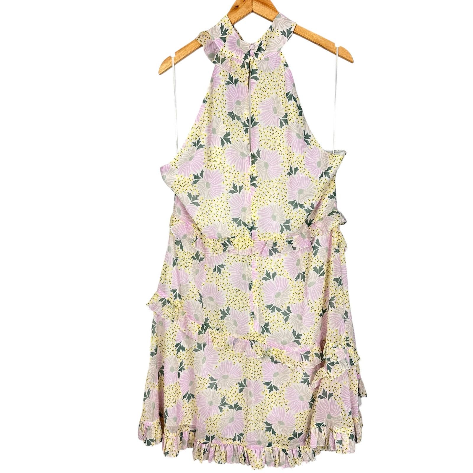 Ted Baker Ted Baker Twist Neck Mini A-line Floral Ruffle Dress Sz 16 Size XXL / US 16-18 / IT 52-54 - 18 Thumbnail