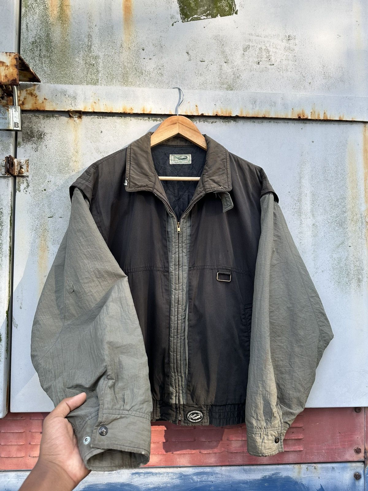 Vintage 👹Vintage THRASHED Crocodile Classic Bomber Jacket Size US M / EU 48-50 / 2 - 6 Thumbnail