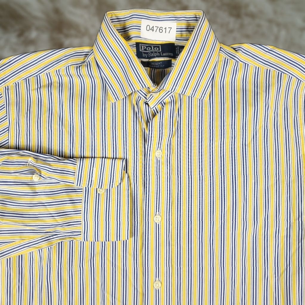 Ralph Lauren Ralph Lauren Shirt Mens Large Yellow Striped Casual Button Up Long Sleeve Size US L / EU 52-54 / 3 - 1 Thumbnail