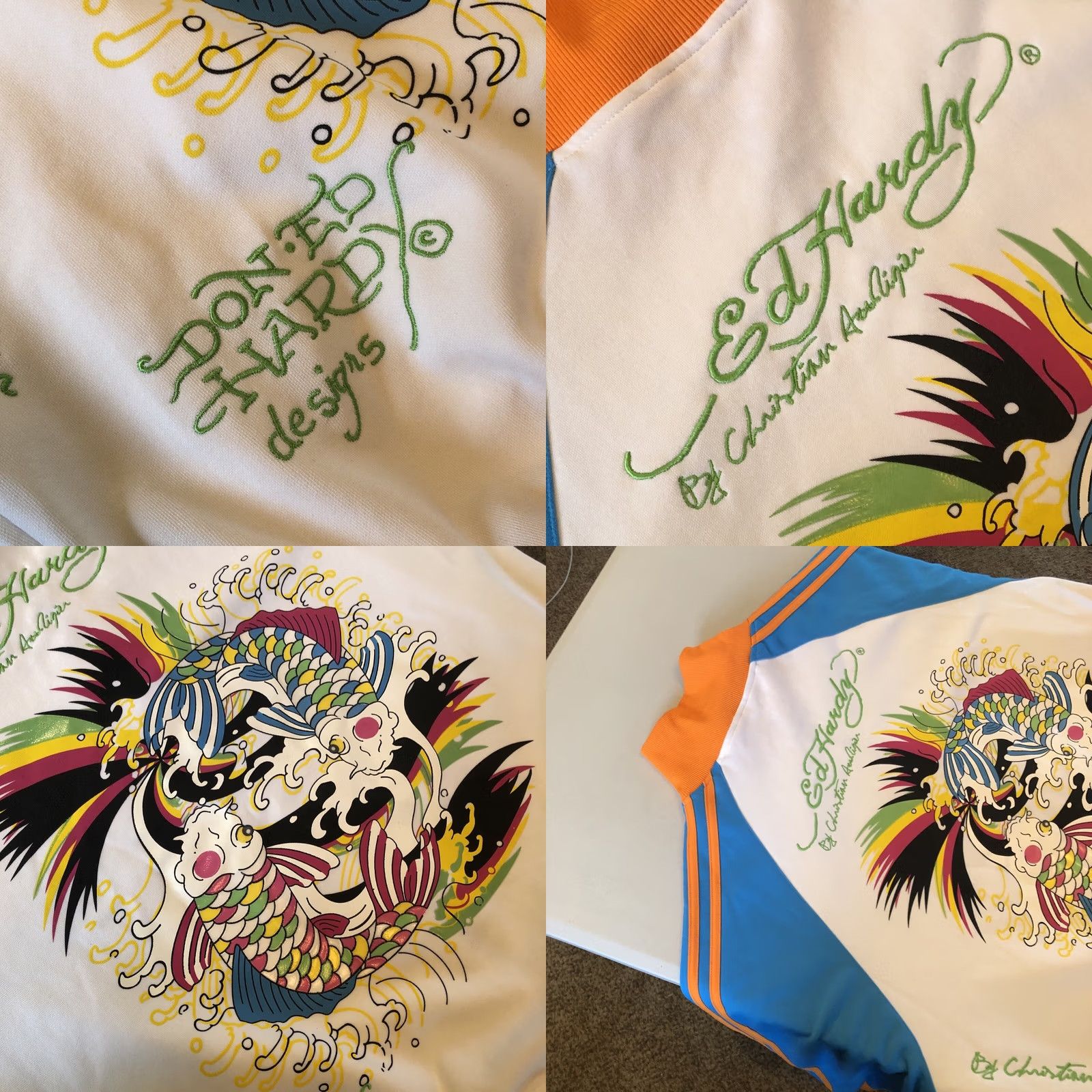 Ed Hardy Ed Hardy By Christian Audigier Colorful Koi Specialty Track Jacket 2XL Unisex Adults Multicolor Full Zip Zipped Pockets Size XXL / US 16-18 / IT 52-54 - 9 Thumbnail