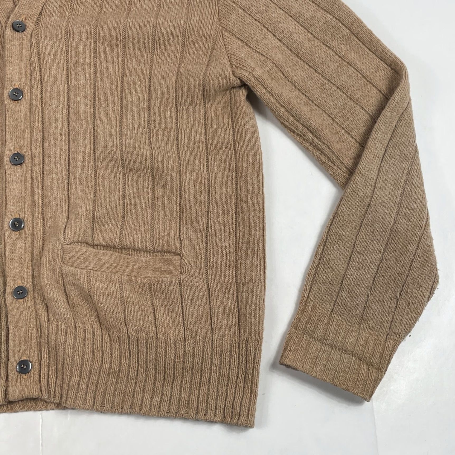 Vintage VINTAGE Lahman Cardigan Sweater Mens Large Beige Lambs Wool 90s Grunge Preppy Cardigan Size US L / EU 52-54 / 3 - 4 Thumbnail