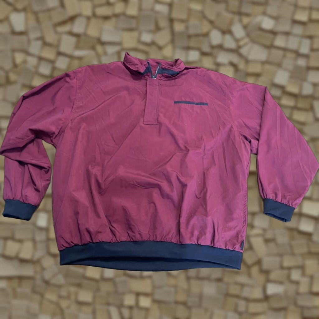 Vintage Daniel Gray Jacket Mens 2XL Windbreaker 1/4 Zip Up Pullover Golf Maroon Gray Size US XXL / EU 58 / 5 - 1 Thumbnail