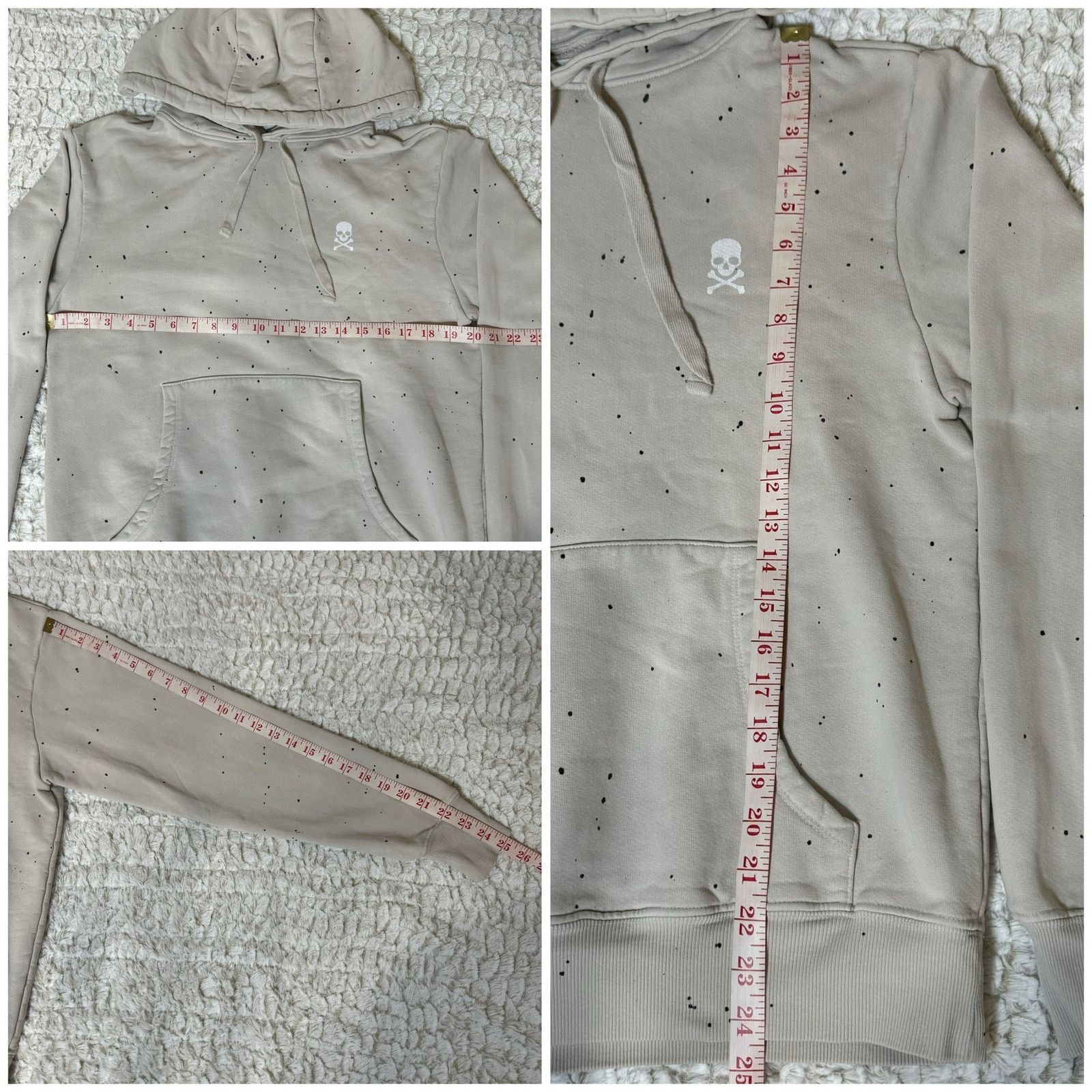 Unknown London SoulCycle Ink Splatter Skull Bones Hoodie Pockets Size S Size US S / EU 44-46 / 1 - 8 Thumbnail