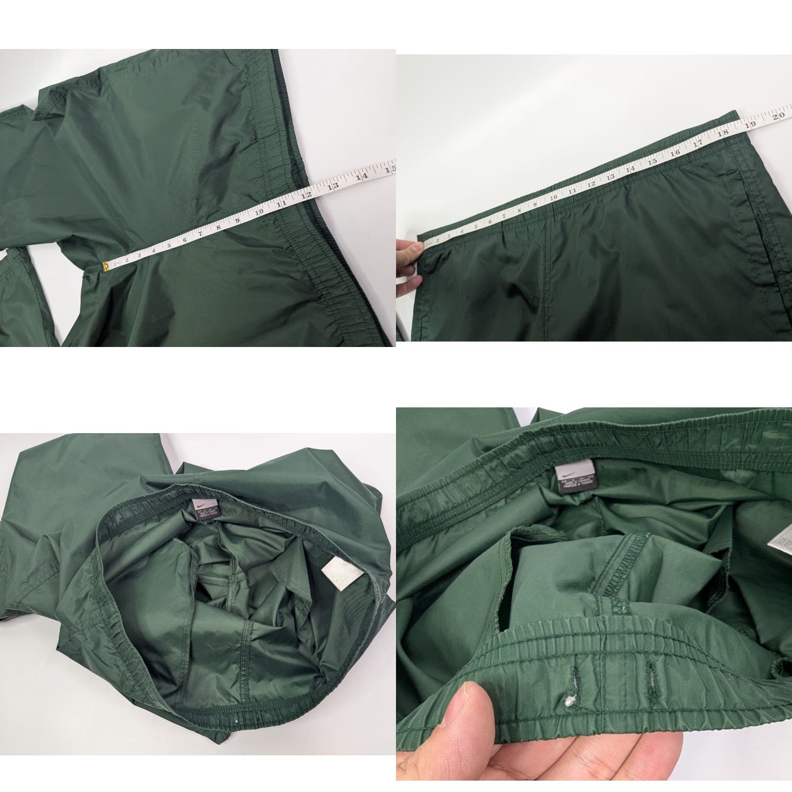Nike VINTAGE Nike Track Pants Mens S Green Nylon Ankle Zipper Windbreaker Baggy Size US 29 - 8 Thumbnail