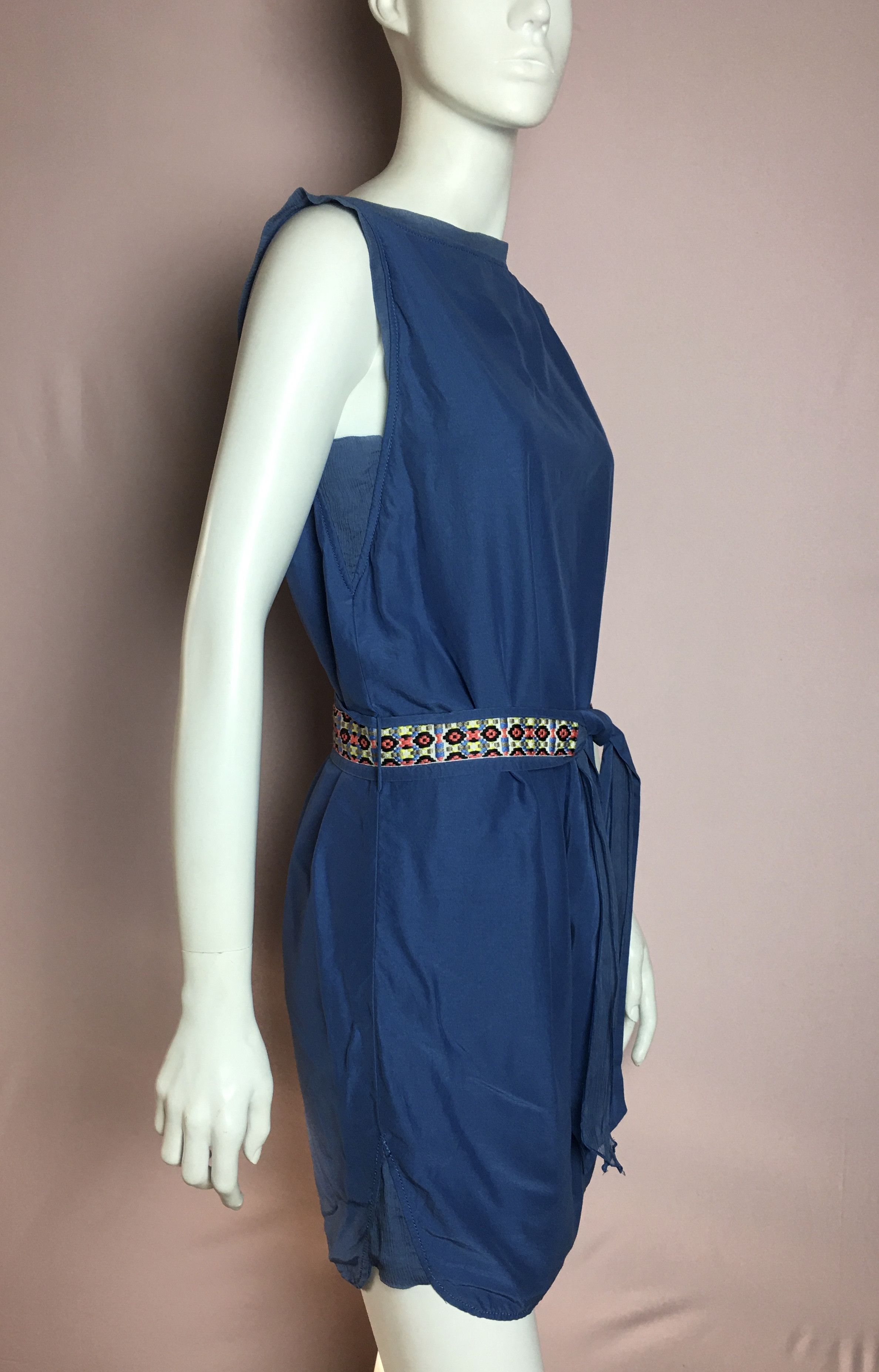 Hugo Boss Hugo Boss Silk Belted Dress Blue Size S / US 4 / IT 40 - 2 Thumbnail