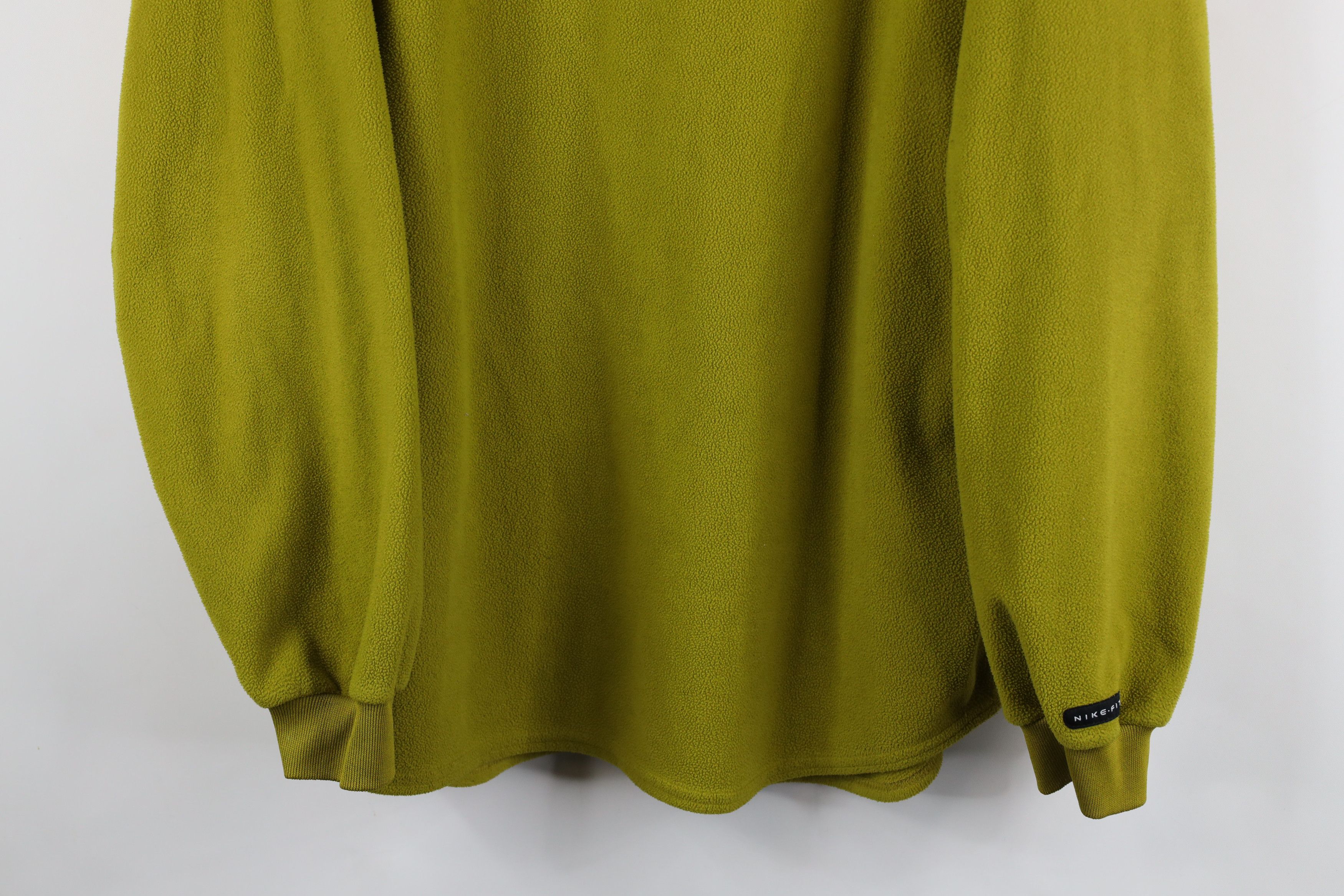 Nike × Vintage Vintage 90s Nike Mini Swoosh Fleece Sweatshirt Green Size US L / EU 52-54 / 3 - 3 Thumbnail