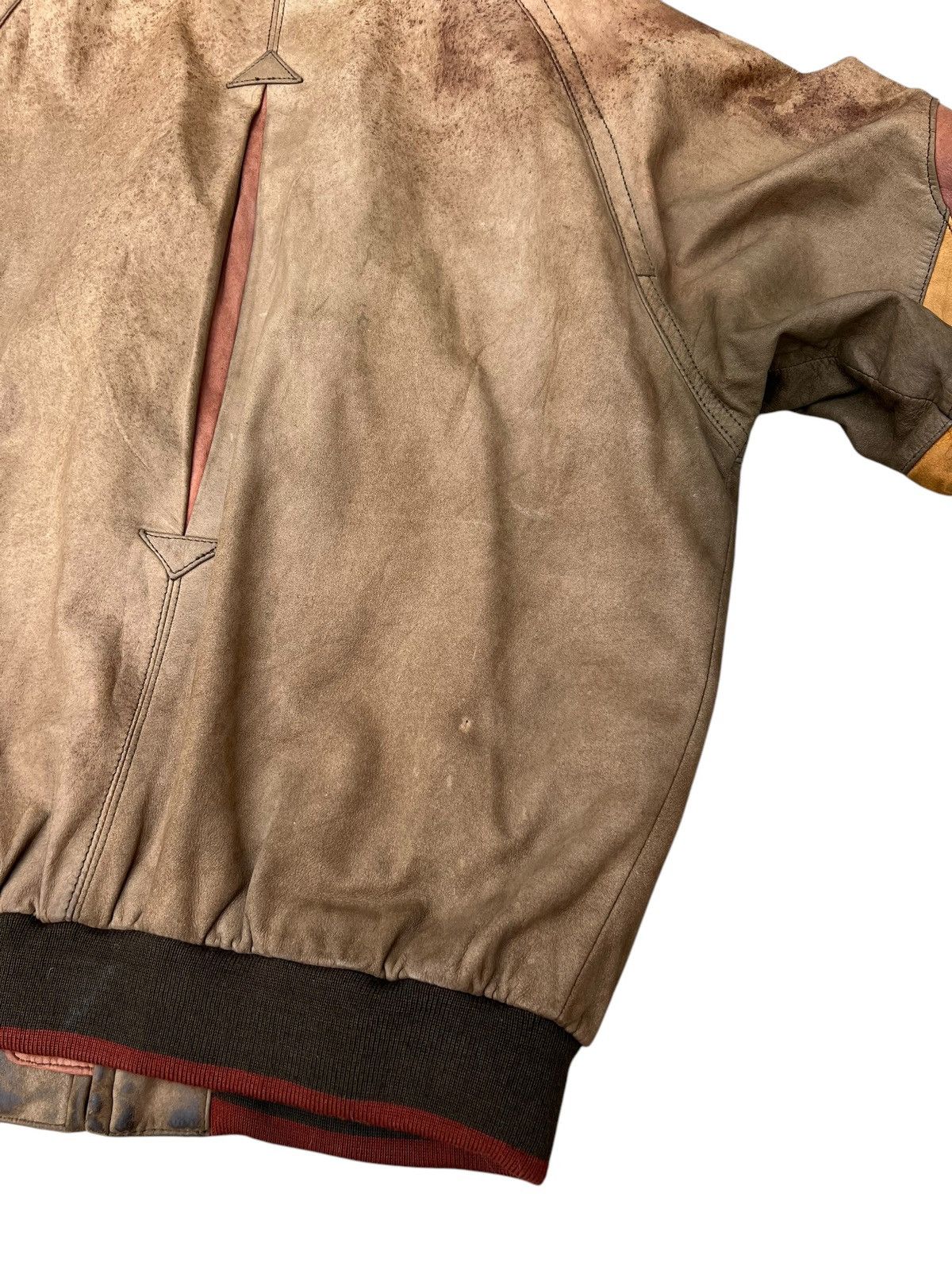 Leather Vintage Couture by J. Park Patina Leather Bomber Jacket Size US M / EU 48-50 / 2 - 24 Thumbnail