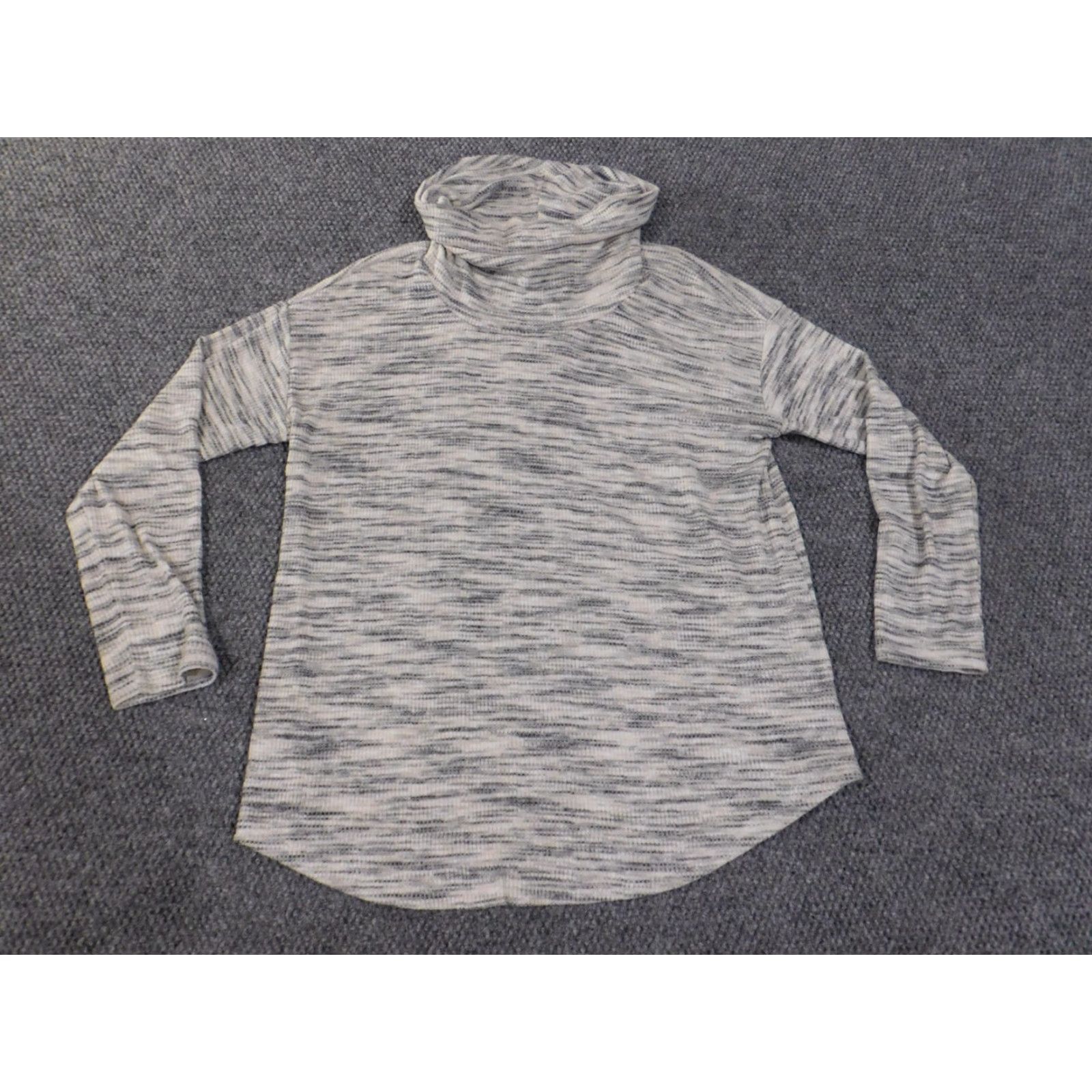 Loft LOFT Sweater XL Gray Pullover Knit Turtleneck Geometric Rib Knit Womens Stretch Size XL / US 12-14 / IT 48-50 - 4 Thumbnail
