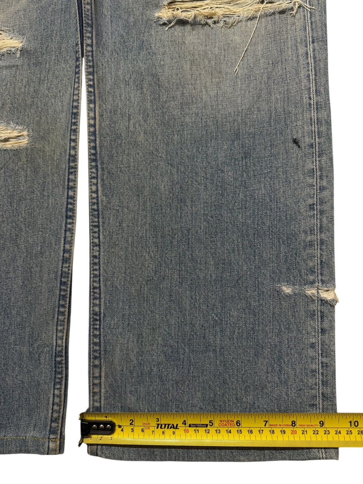 Levi's Vintage 90s Levis 503 Blue Faded Wash Ripped Wide Leg Baggy Size US 34 / EU 50 - 14 Thumbnail