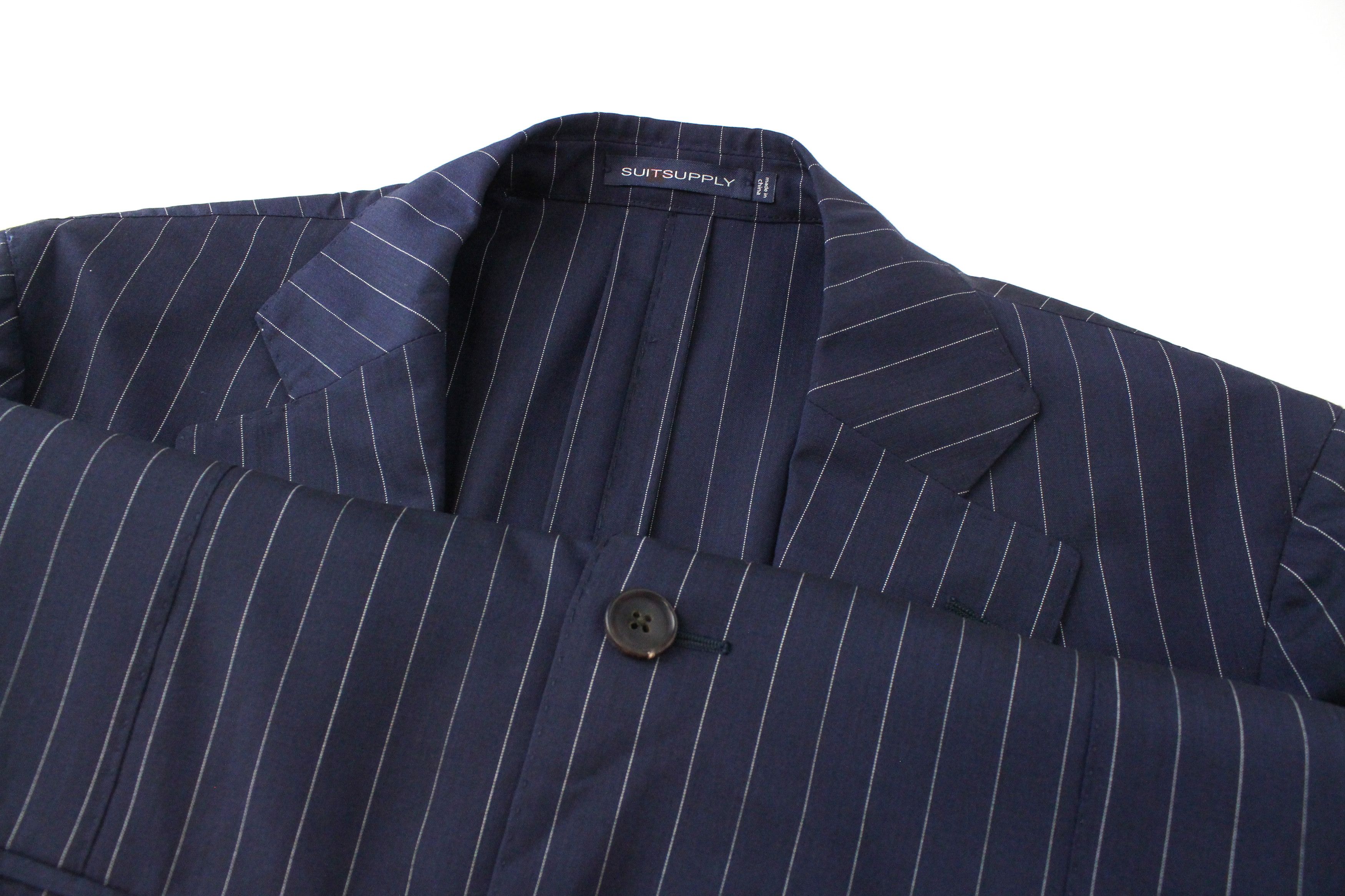 Suitsupply JORT UK42R Navy Slim Striped Blazer 60421 Size 42R - 4 Thumbnail
