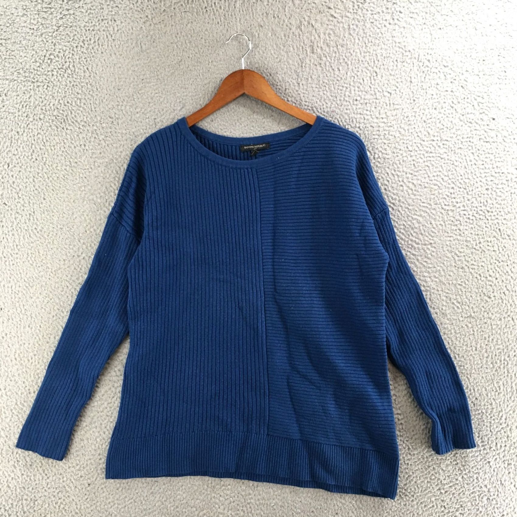 Banana Republic Banana Republic Sweater Womens M Long Sleeve Crew Neck Knit Pullover Blue Ribbed Size M / US 6-8 / IT 42-44 - 2 Thumbnail