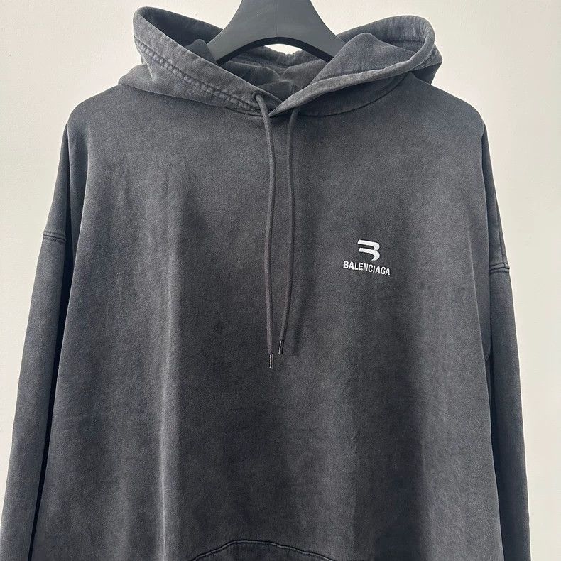 Balenciaga Balenciaga FW21 Sporty B Embroidered logo Washed Worn Hoodi Size US XS / EU 42 / 0 - 3 Thumbnail