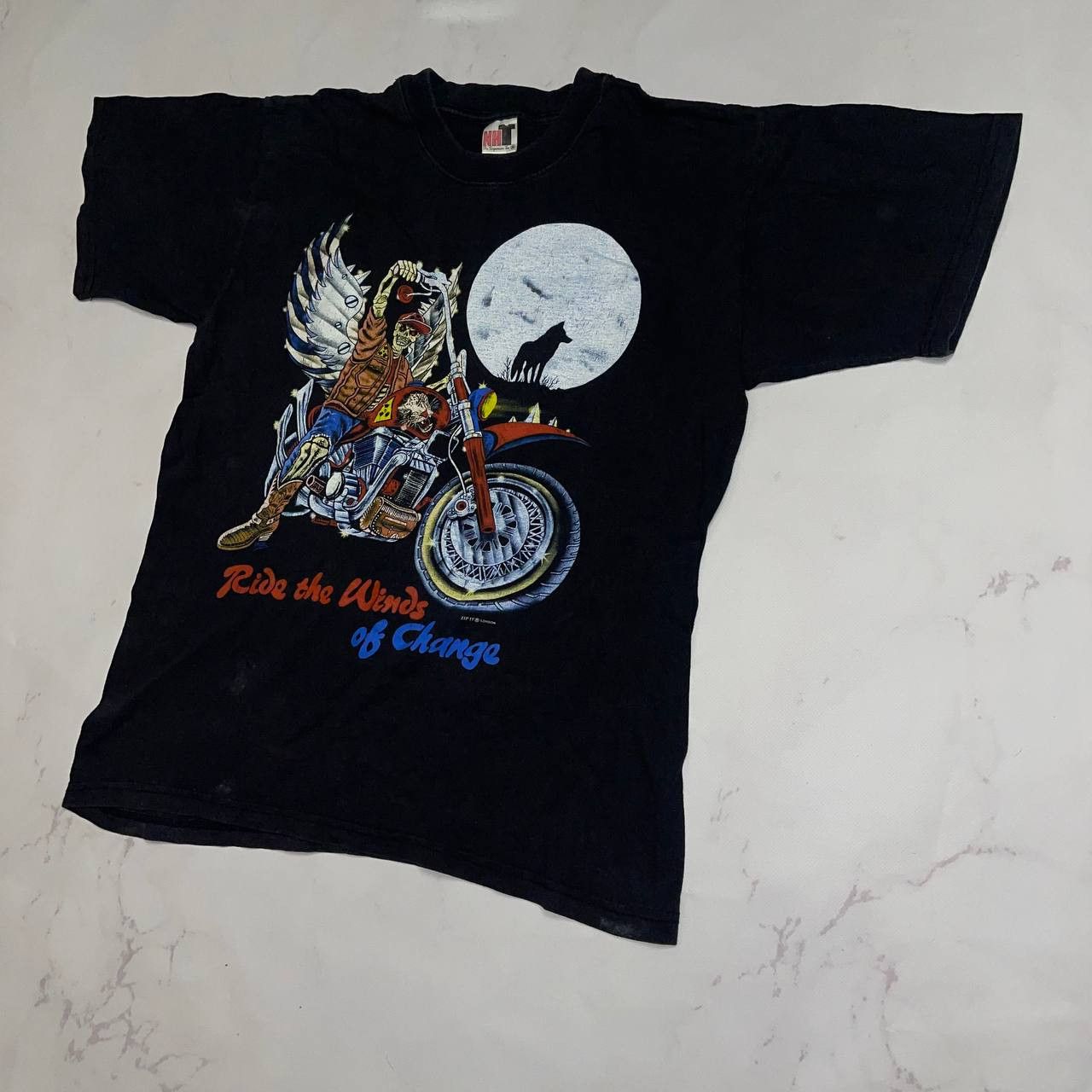 Vintage ZIP-IT London Ride the Winds of Change Grim Reaper Biker SzM Size US M / EU 48-50 / 2 - 3 Thumbnail