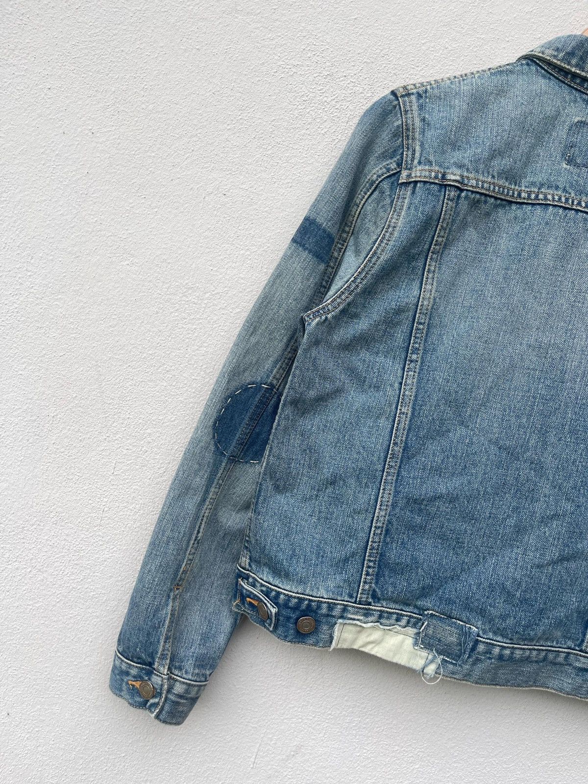 If Six Was Nine × Japanese Brand × Le Grande Bleu (L.G.B.) Ungrid Type-1 Trucker Boro Style Denim Jacket Size US M / EU 48-50 / 2 - 18 Thumbnail
