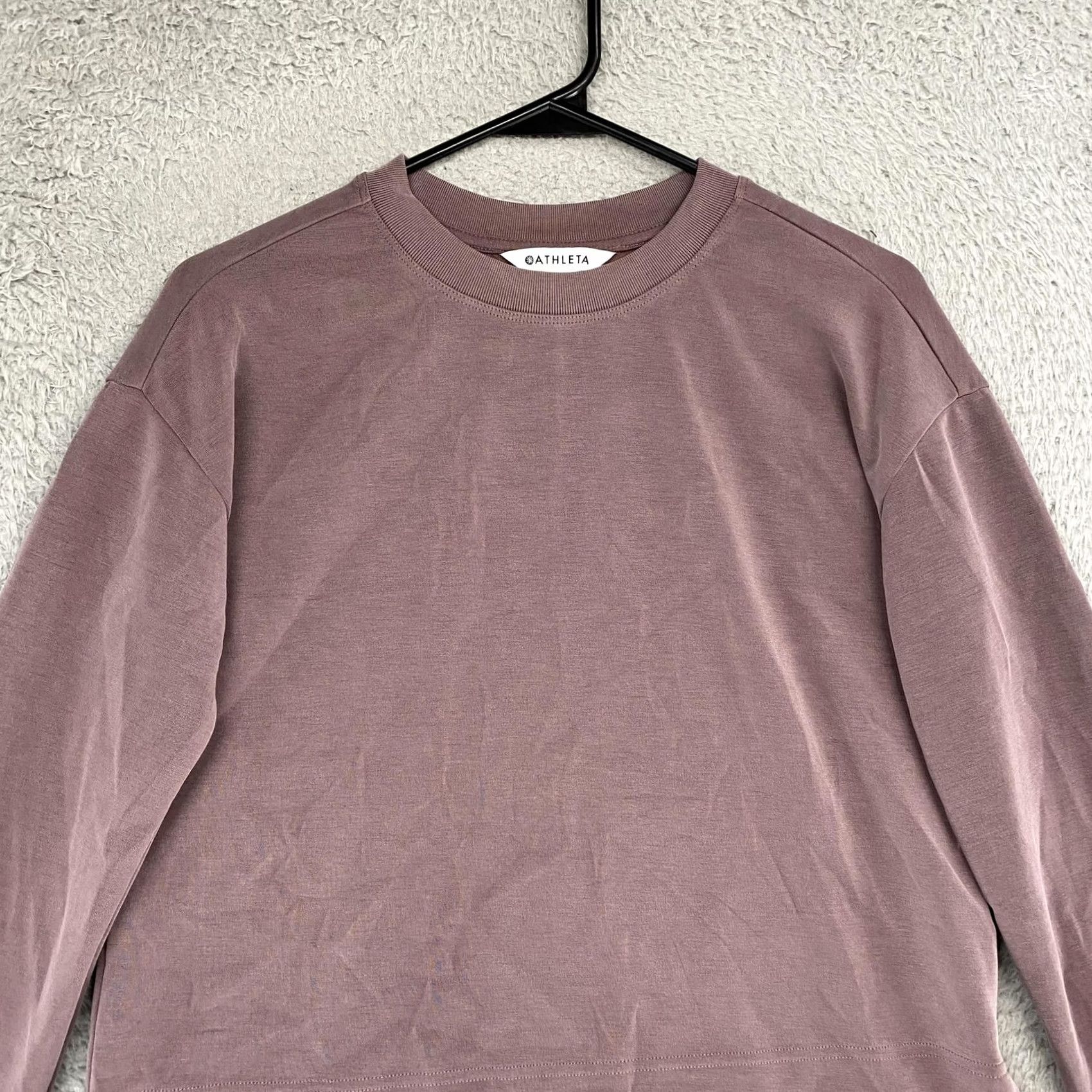 Athleta Athleta Sweatshirt Womens XS Seasoft Stretch Crewneck Top Relaxed Shirt Purple Solid Yoga Gym Run 90s? Size XS / US 0-2 / IT 36-38 - 3 Thumbnail
